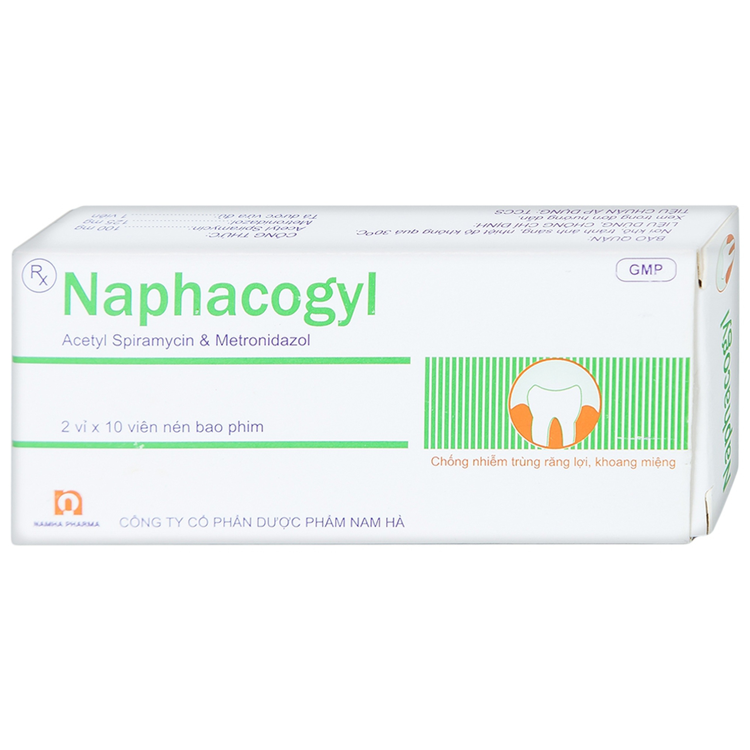 Thuốc Naphacogyl Nam Hà phòng ngừa và điều trị nhiễm trùng răng miệng (2 vỉ x 10 viên)