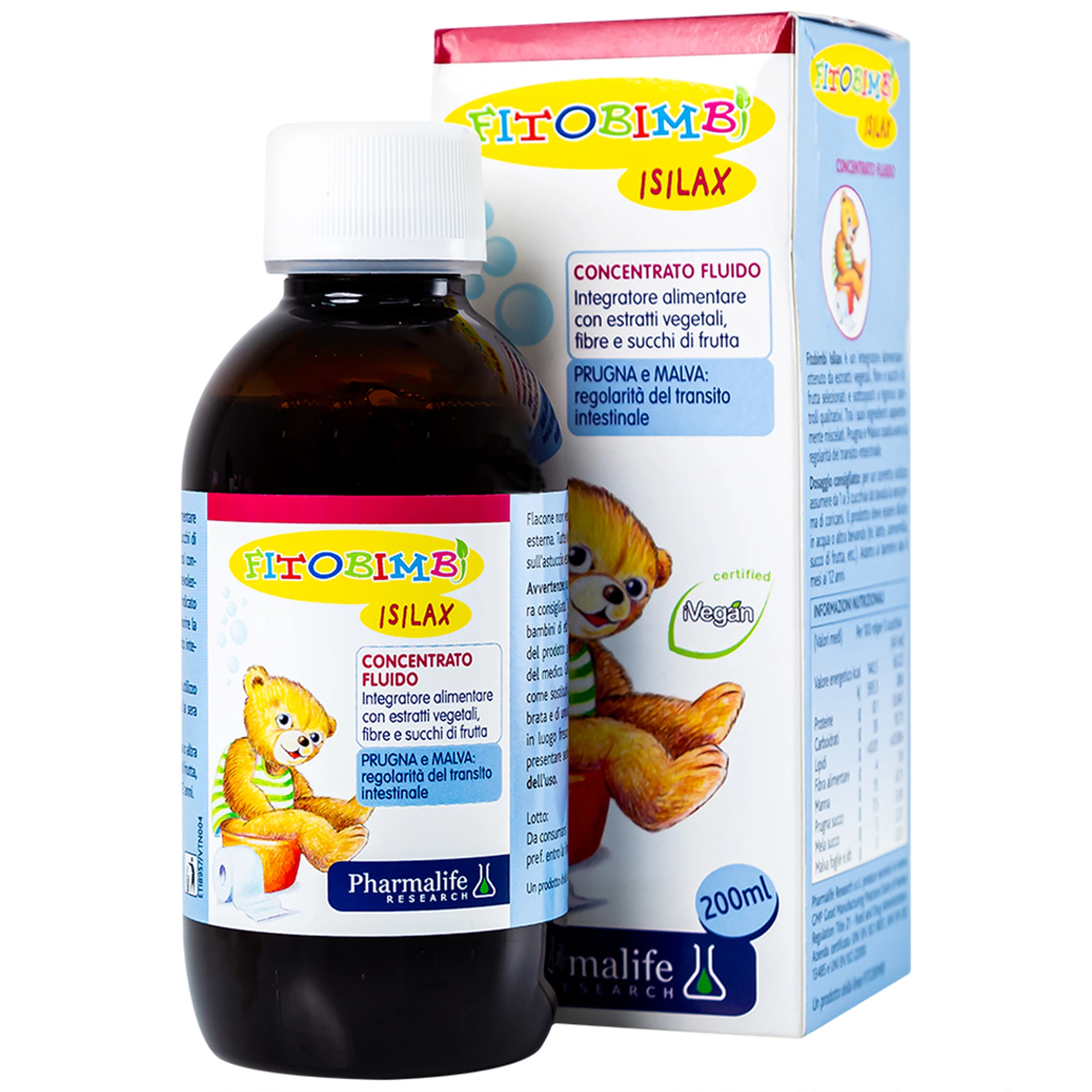 Siro Fitobimbi Isilax Concentrato Fluido Pharmalife nhận tràng, hỗ trợ giảm táo bón cho trẻ (200ml)