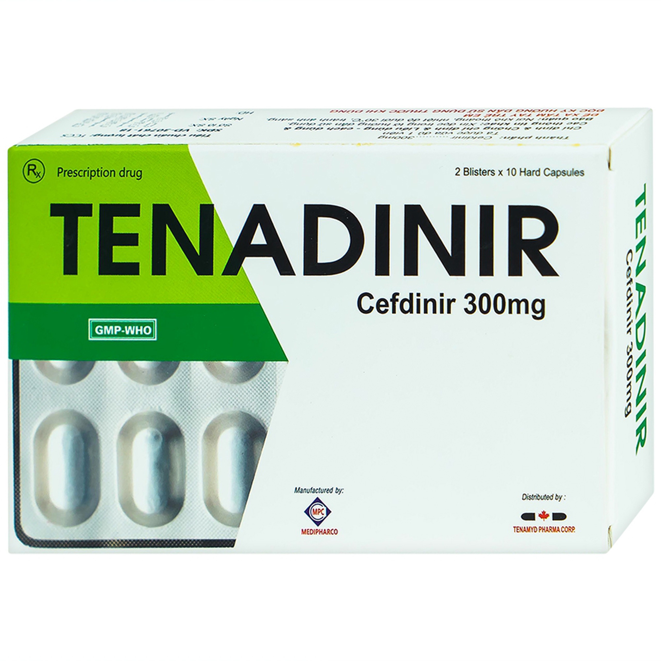 Thuốc Tenadinir 300mg Medipharco điều trị nhiễm khuẩn ở mức độ nhẹ và vừa (2 vỉ x 10 viên)