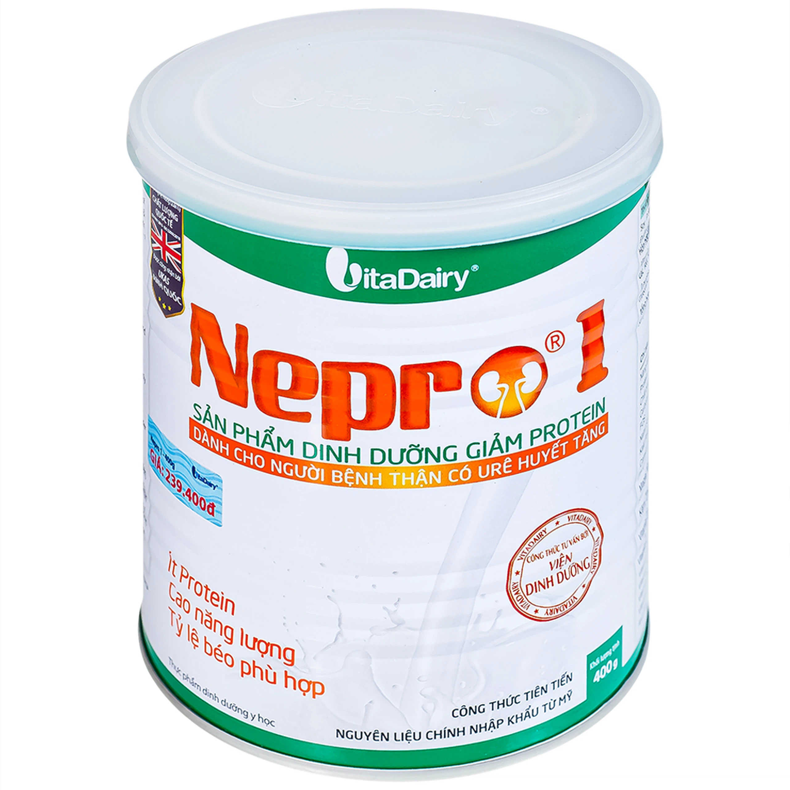Sữa bột Nepro 1 VitaDairy bổ sung dinh dưỡng giảm protein dành cho người bệnh thận (400g)