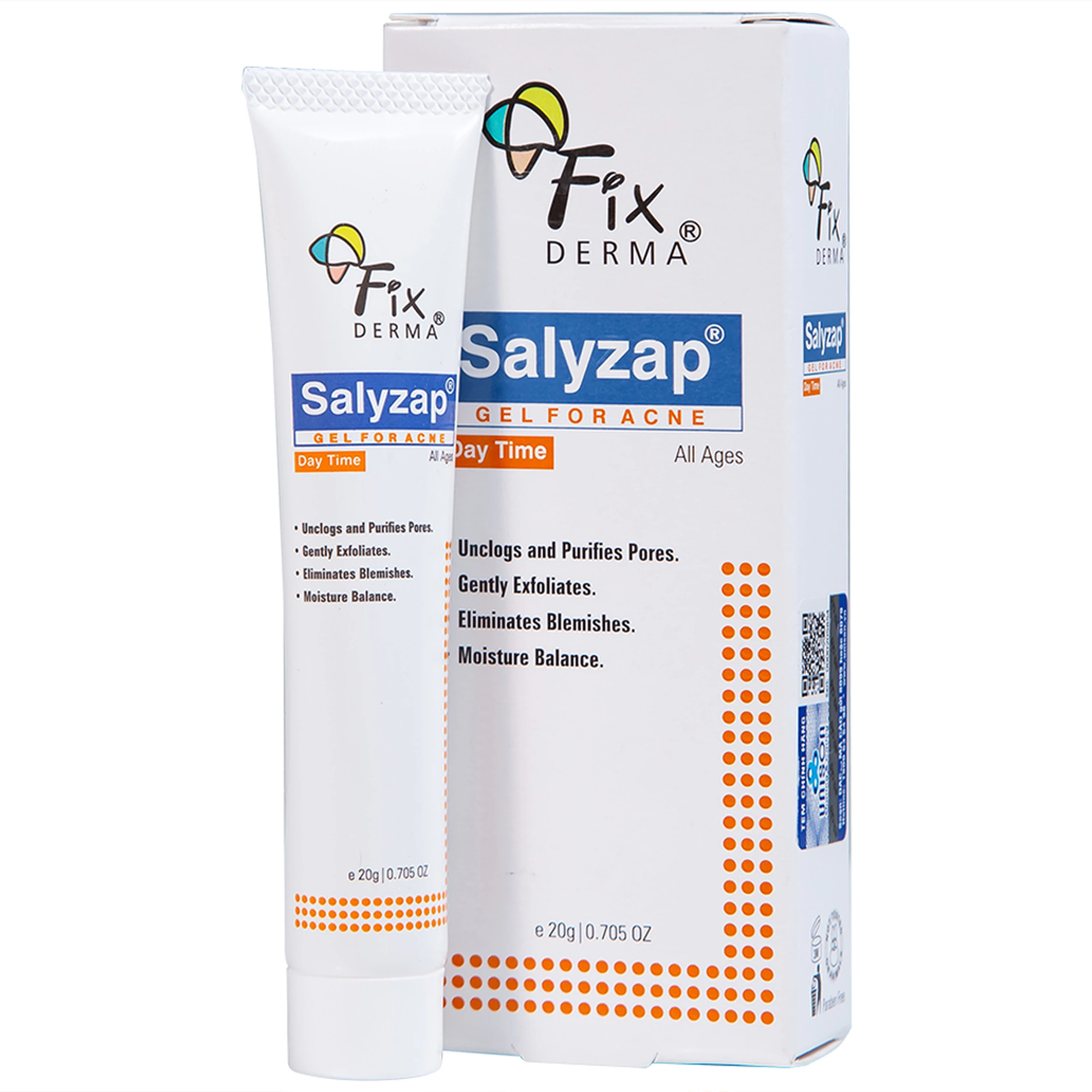 Gel Fixderma Salyzap Day Time giảm mụn, ngăn ngừa hình thành nhân mụn mới (20g)