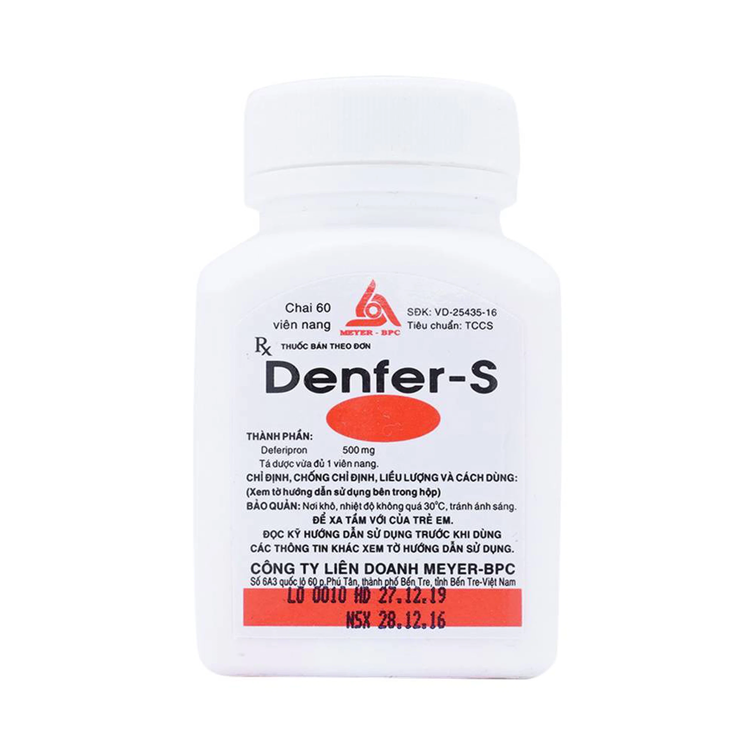 Thuốc Denfer - S Meyer điều trị nhiễm hemosiderin (60 viên)