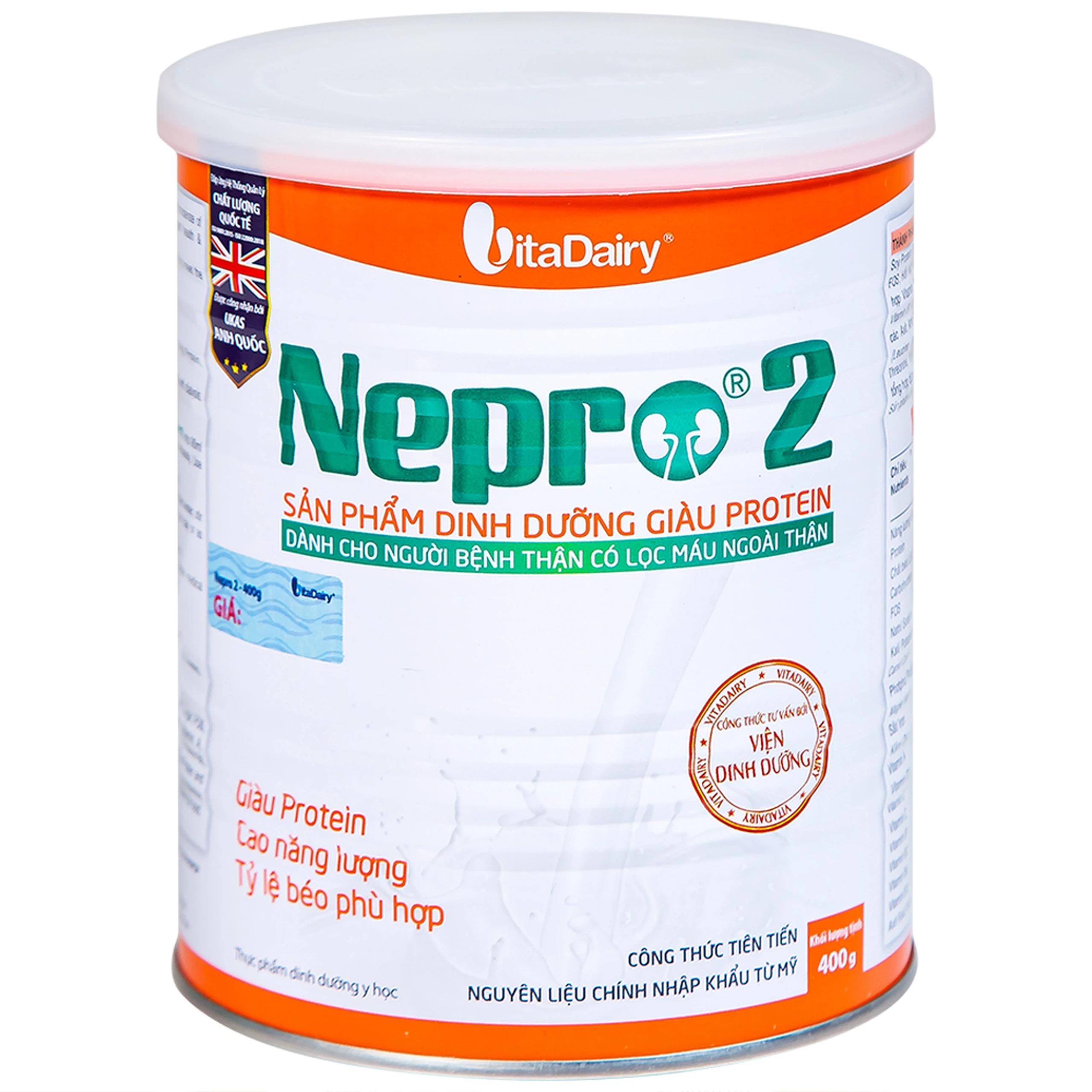 Sữa bột Nepro 2 VitaDairy bổ sung dinh dưỡng giàu protein dành cho người bệnh thận (400g)