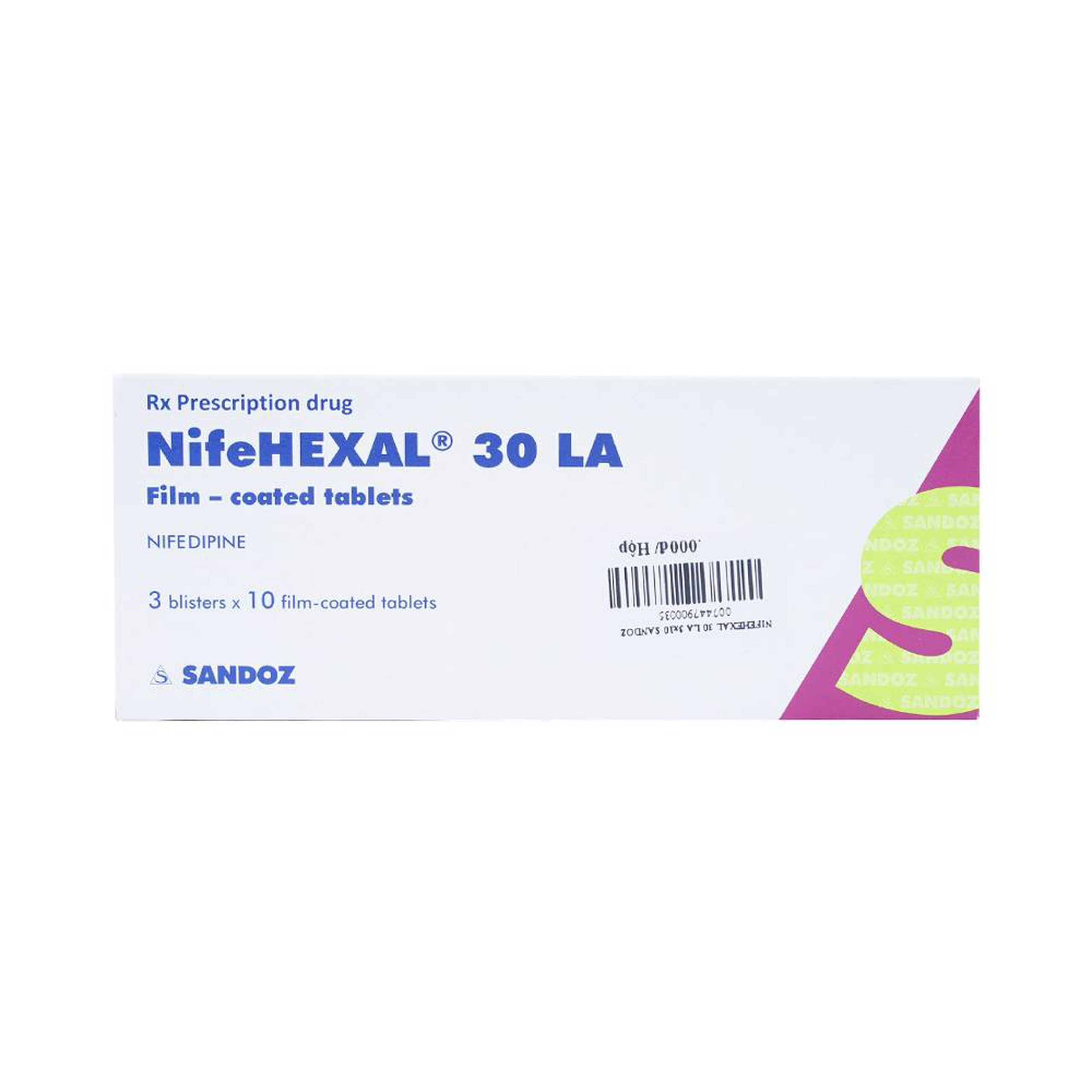 Viên nén NifeHexal 30 LA Sandoz điều trị tăng huyết áp (3 vỉ x 10 viên)
