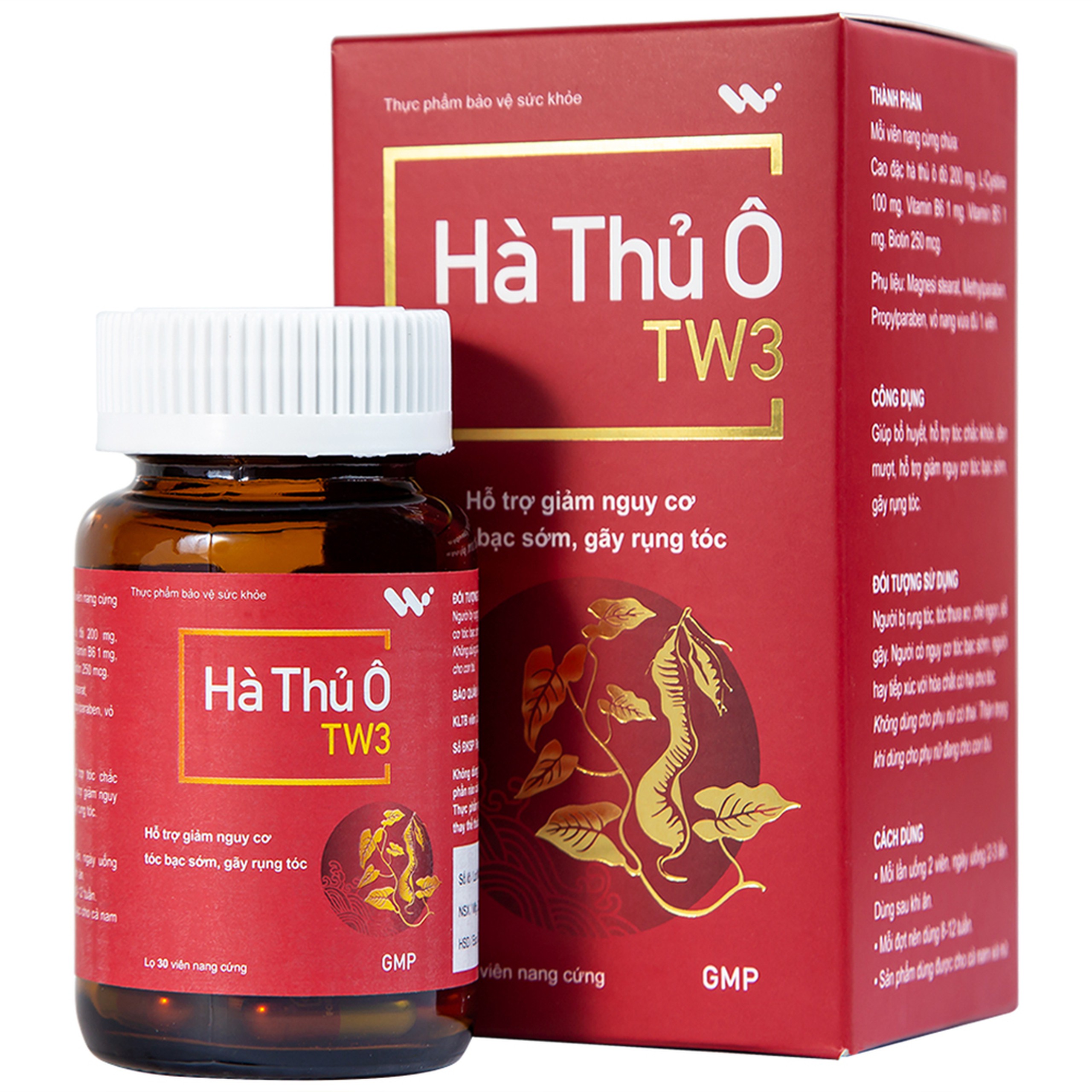 Viên uống Hà Thủ Ô TW3 hỗ trợ giảm nguy cơ tóc bạc sớm, gãy rụng tóc (30 viên)