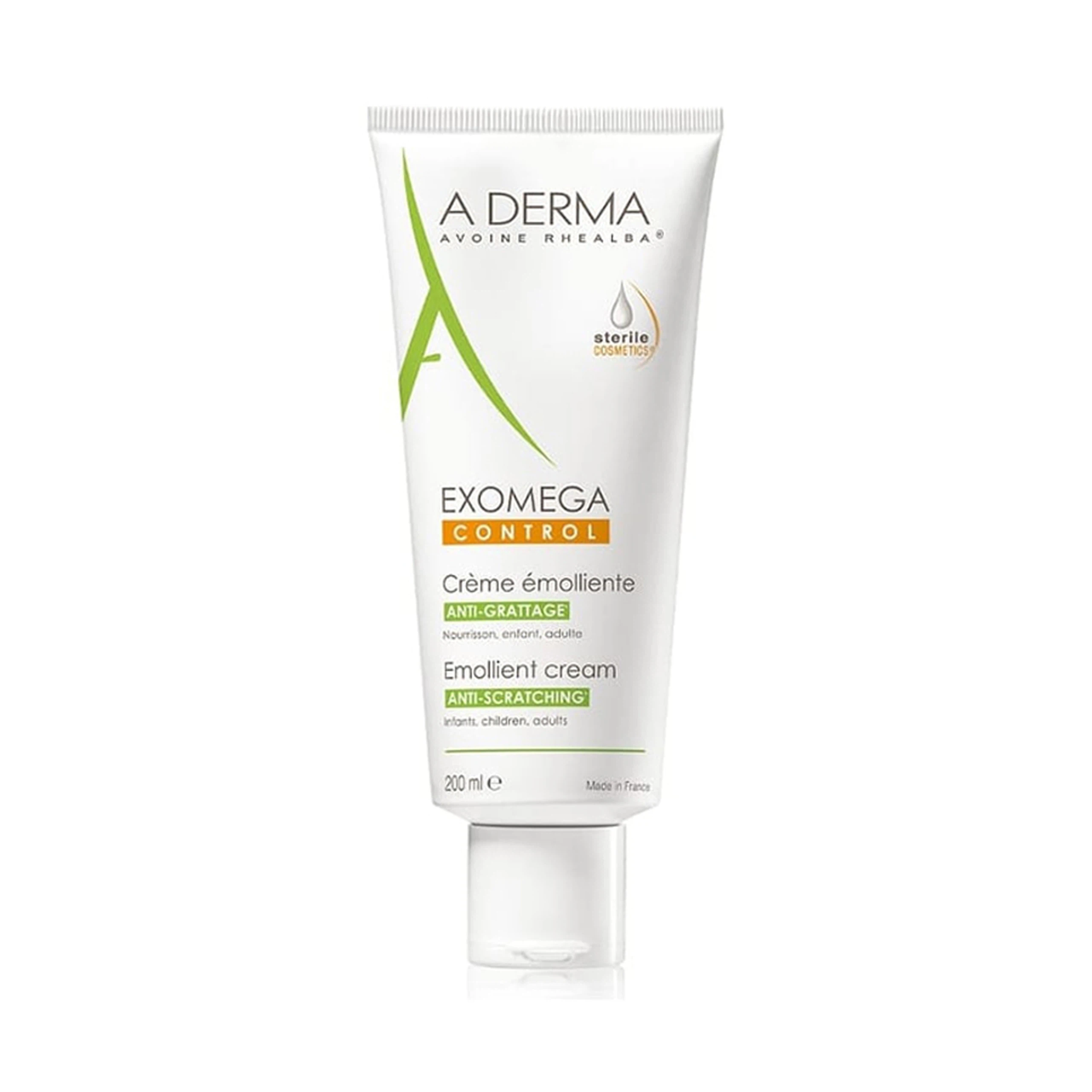 Kem dưỡng ẩm vô trùng A-Derma Exomega Control Emollient Cream giảm ngứa cho da mặt và toàn thân (200ml)
