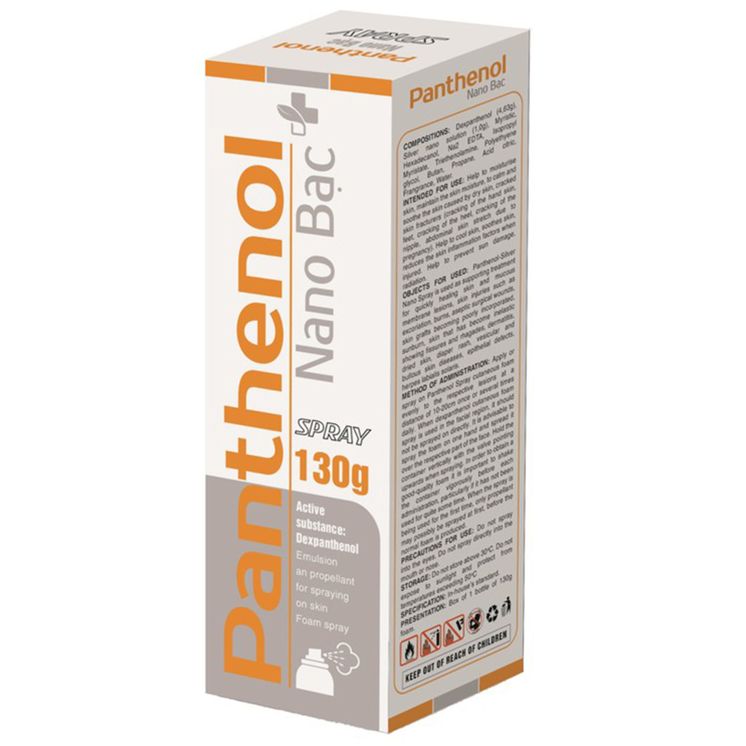 Xịt Panthenol Nano Bạc Spray Bimex dưỡng da, duy trì độ ẩm cho da (130g)
