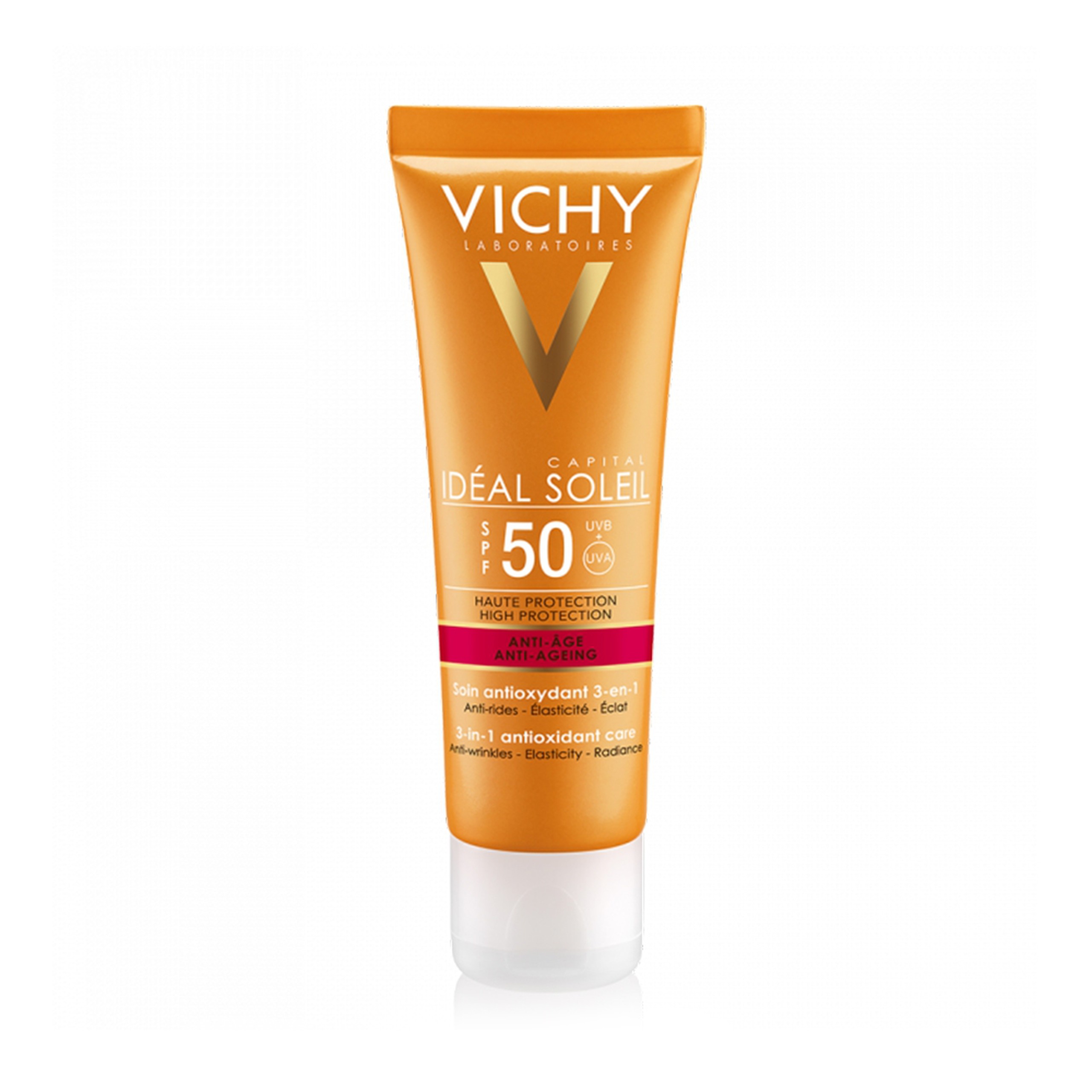Kem chống nắng Vichy Idéal Soleil Anti-Age SPF50 bảo vệ da khỏi tác động có hại của ánh nắng mặt trời (50ml)