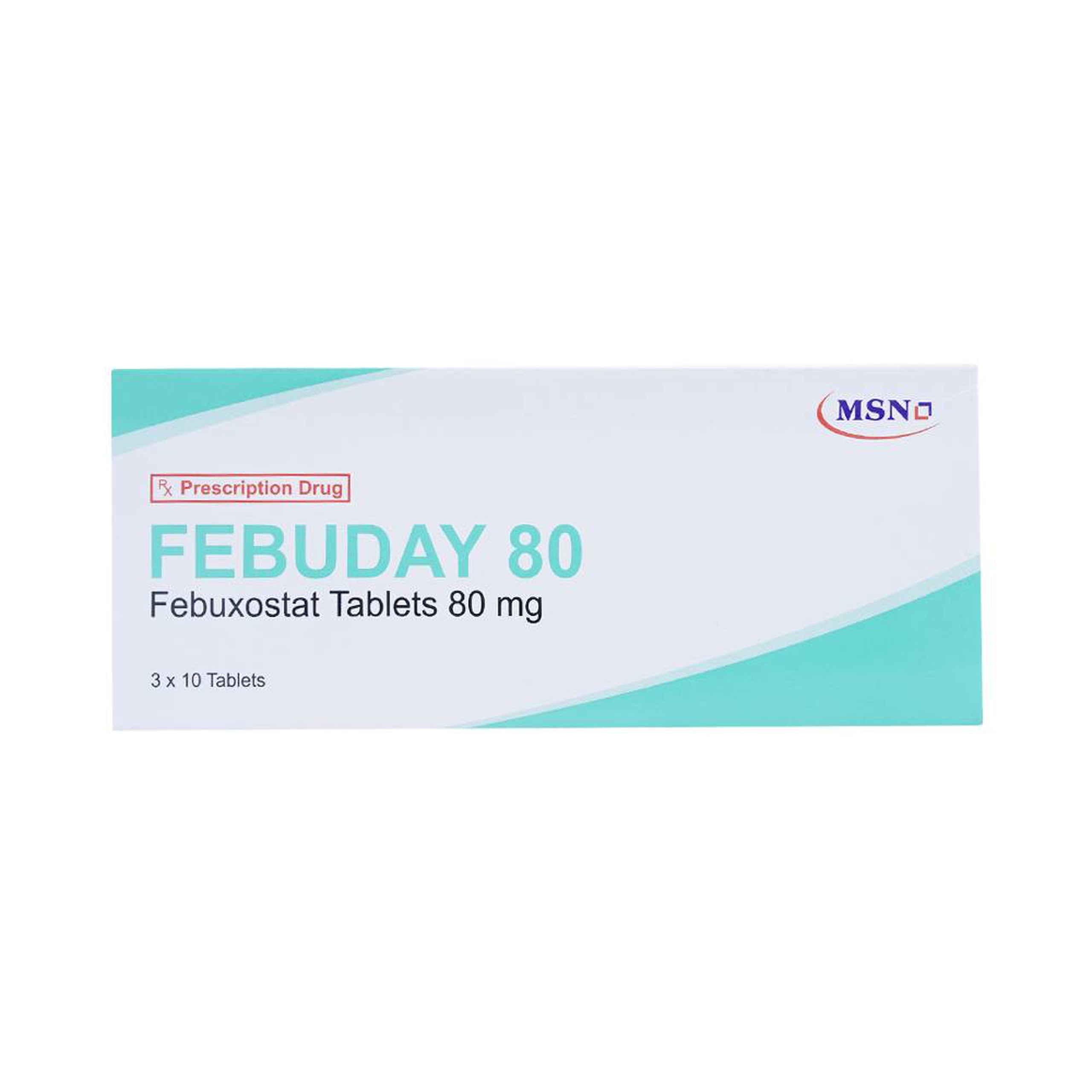 Thuốc Febuday 80 MSN điều trị tăng acid uric huyết (3 vỉ x 10 viên)