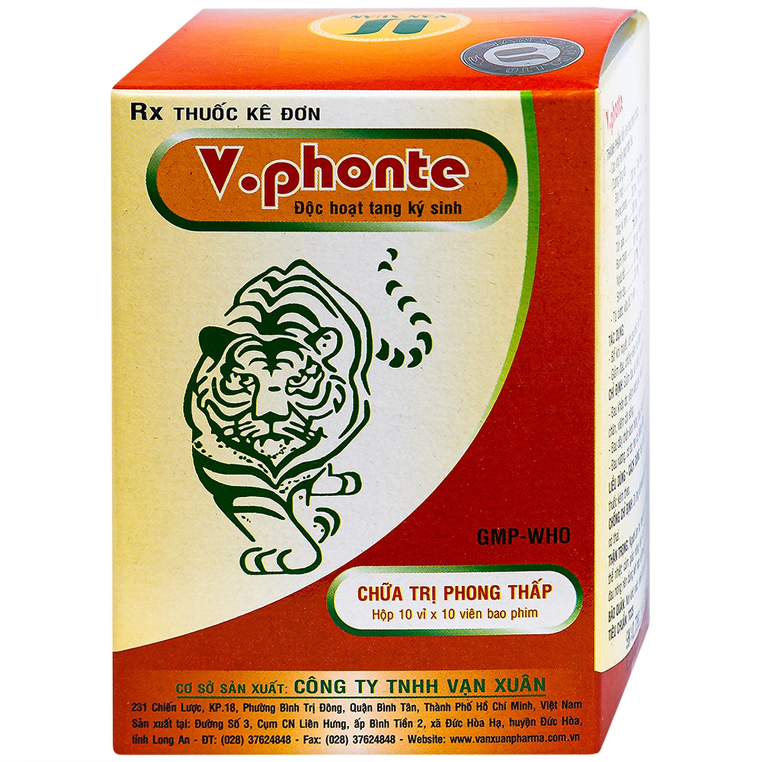 Thuốc V.phonte Vạn Xuân chữa trị phong thấp (10 vỉ x 10 viên)