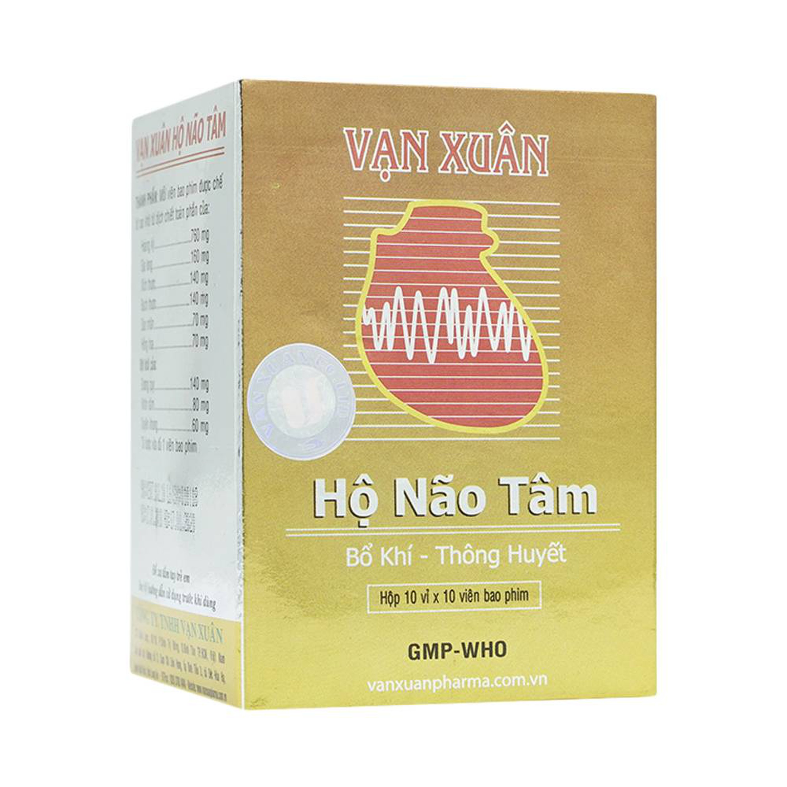 Thuốc Hộ Não Tâm Vạn Xuân giúp bổ khí, hoạt huyết (10 vỉ x 10 viên)