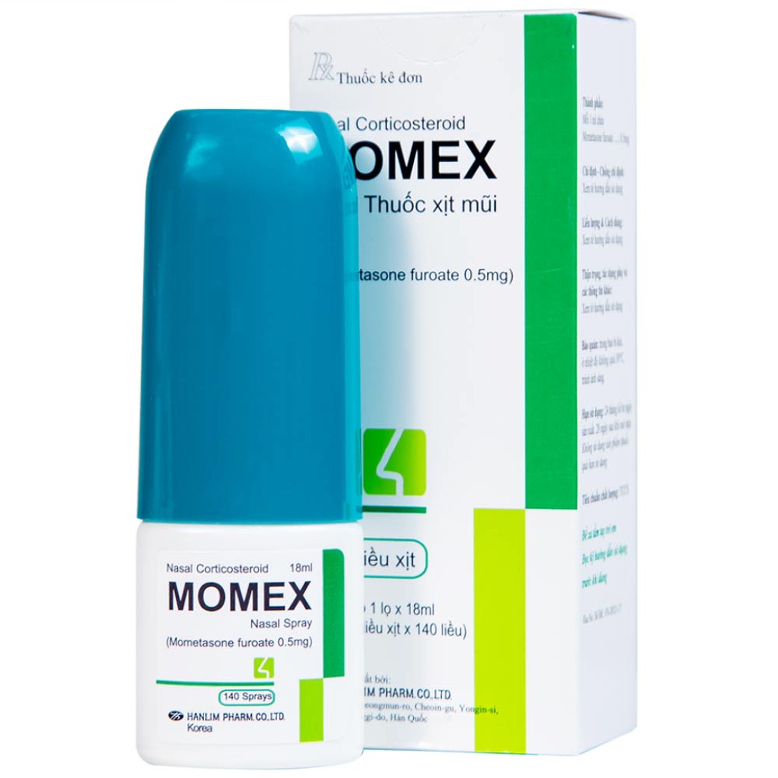 Hỗn dịch xịt mũi Momex Nasal Spray Hanlim điều trị viêm mũi theo mùa (18ml)