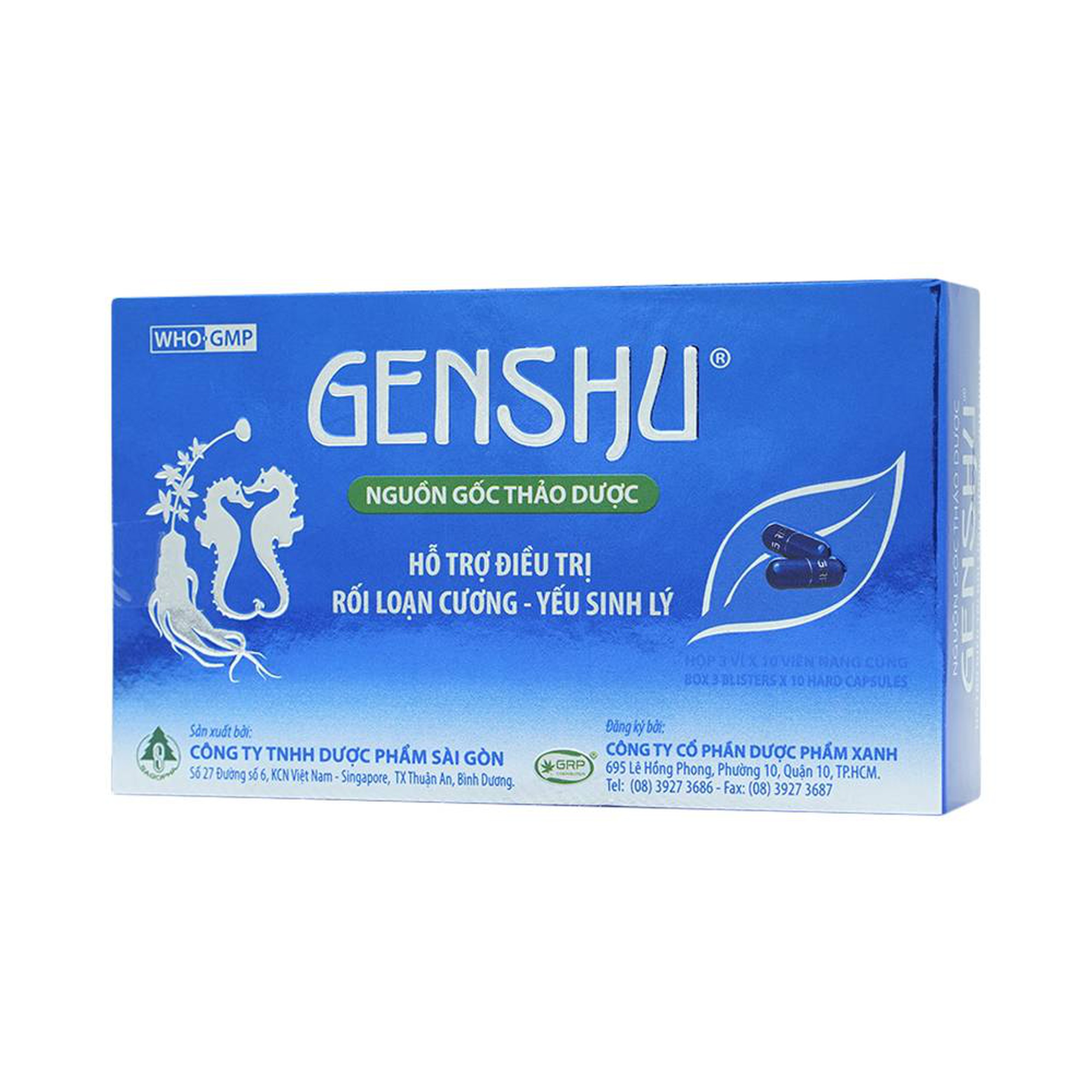 Thuốc Genshu Sagopha hỗ trợ điều trị rối loạn cương, yếu sinh lý (3 vỉ x 10 viên)