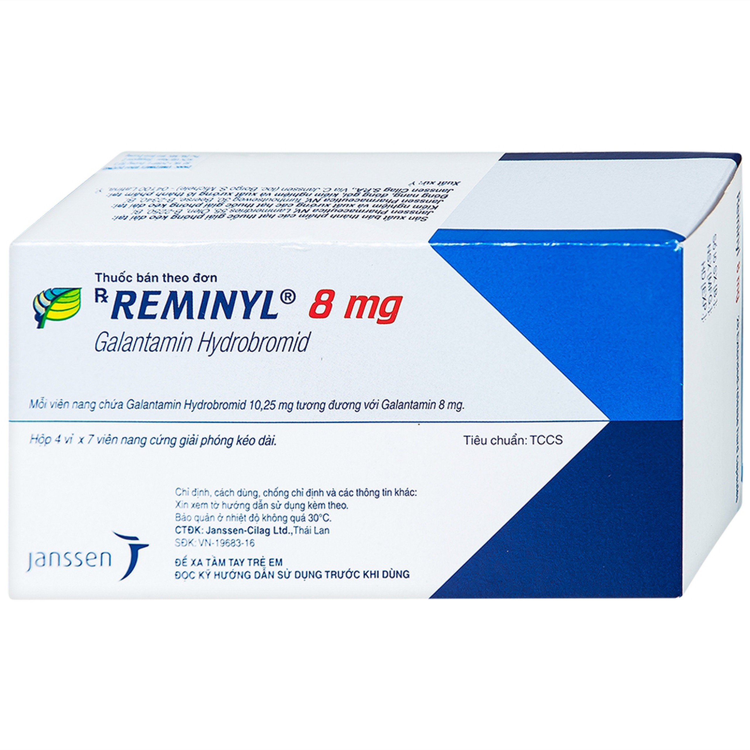 Thuốc Reminyl 8mg Janssen điều trị sa sút trí tuệ (4 vỉ x 7 viên)
