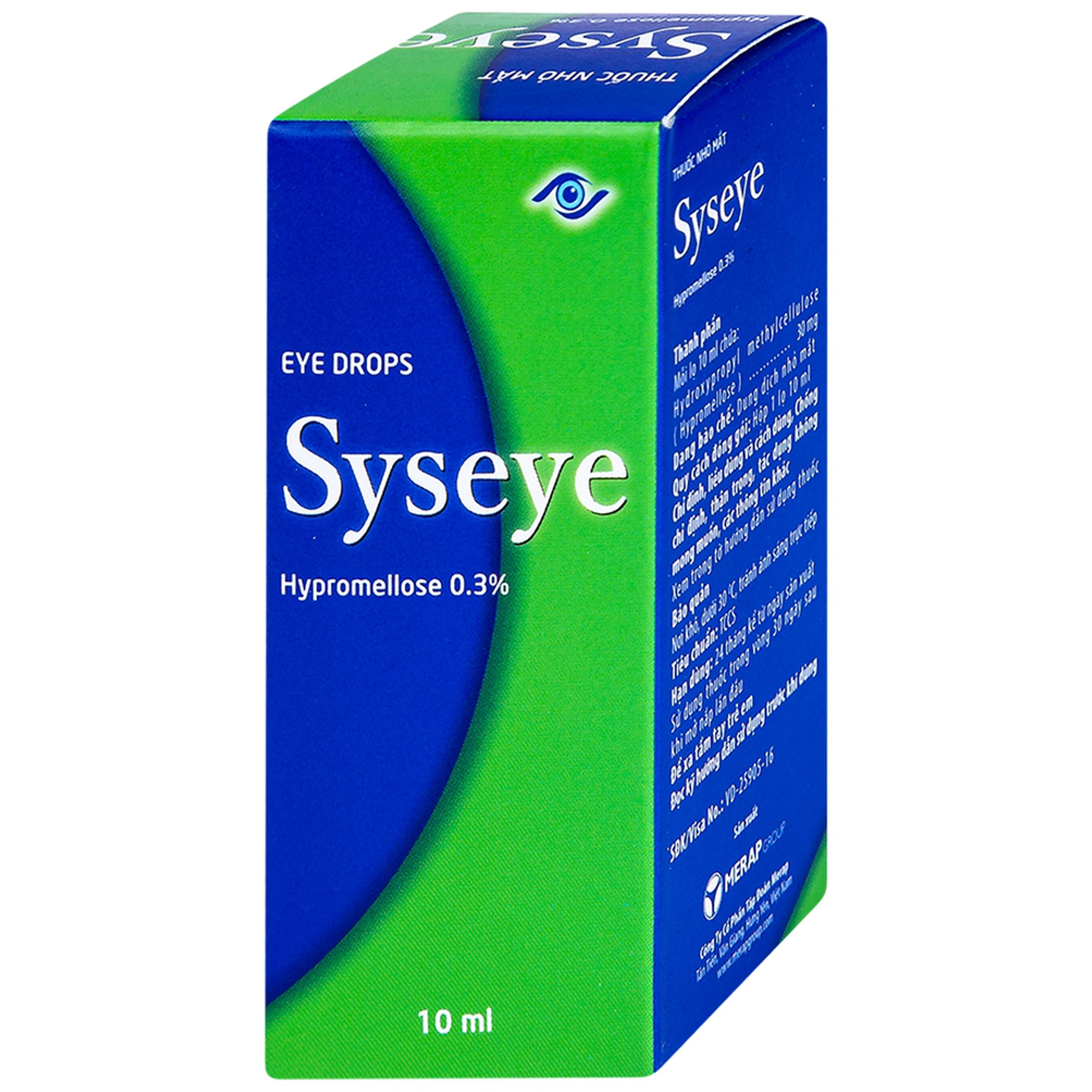 Thuốc nhỏ mắt Syseye Merap điều trị và làm giảm cảm giác khó chịu do khô mắt (10ml)