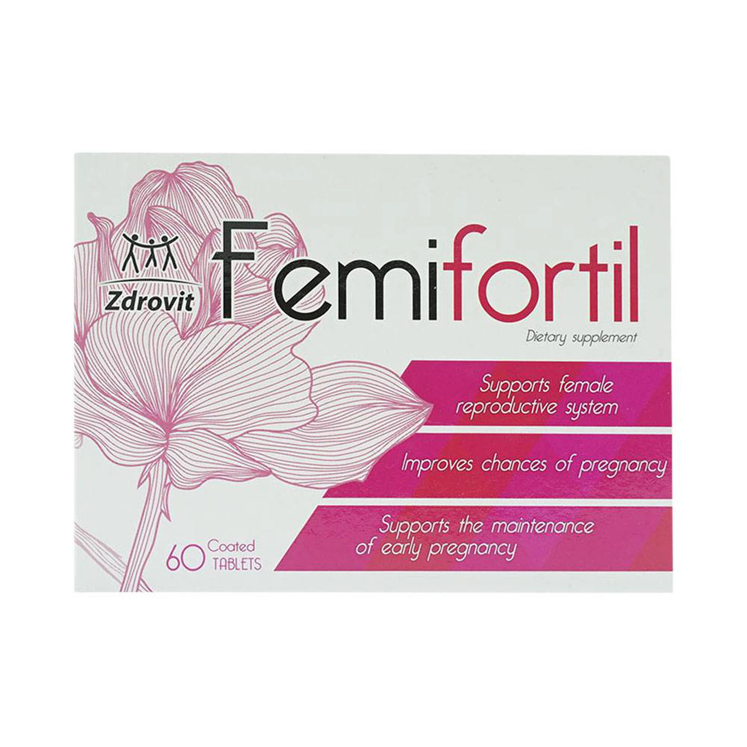 Viên nén Femifortil hỗ trợ Vitamin, khoáng chất cho bà bầu (4 vỉ x 15 viên)