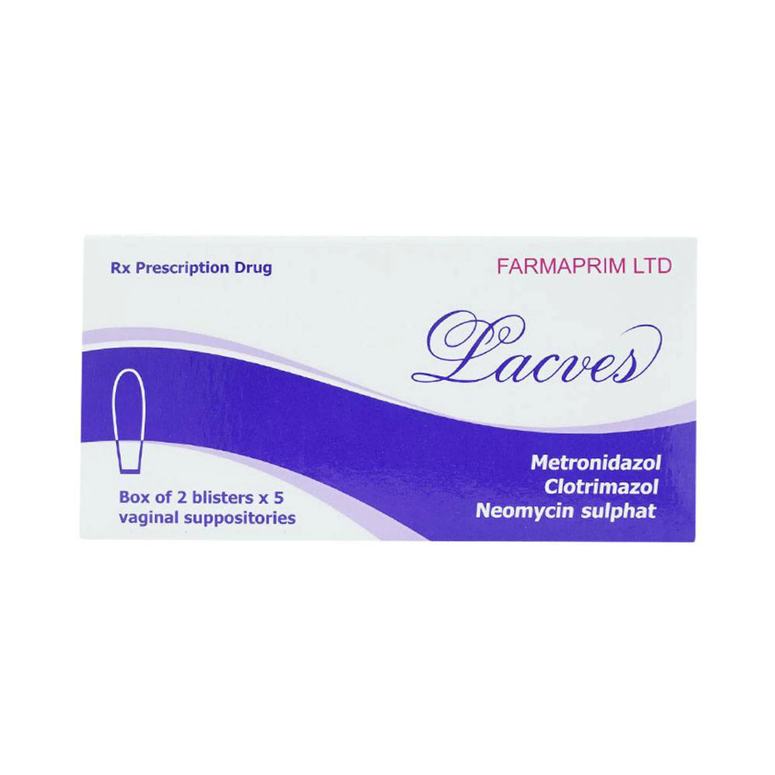 Viên đặt âm đạo Lacves Farmaprim điều trị viêm âm đạo (2 vỉ x 5 viên)
