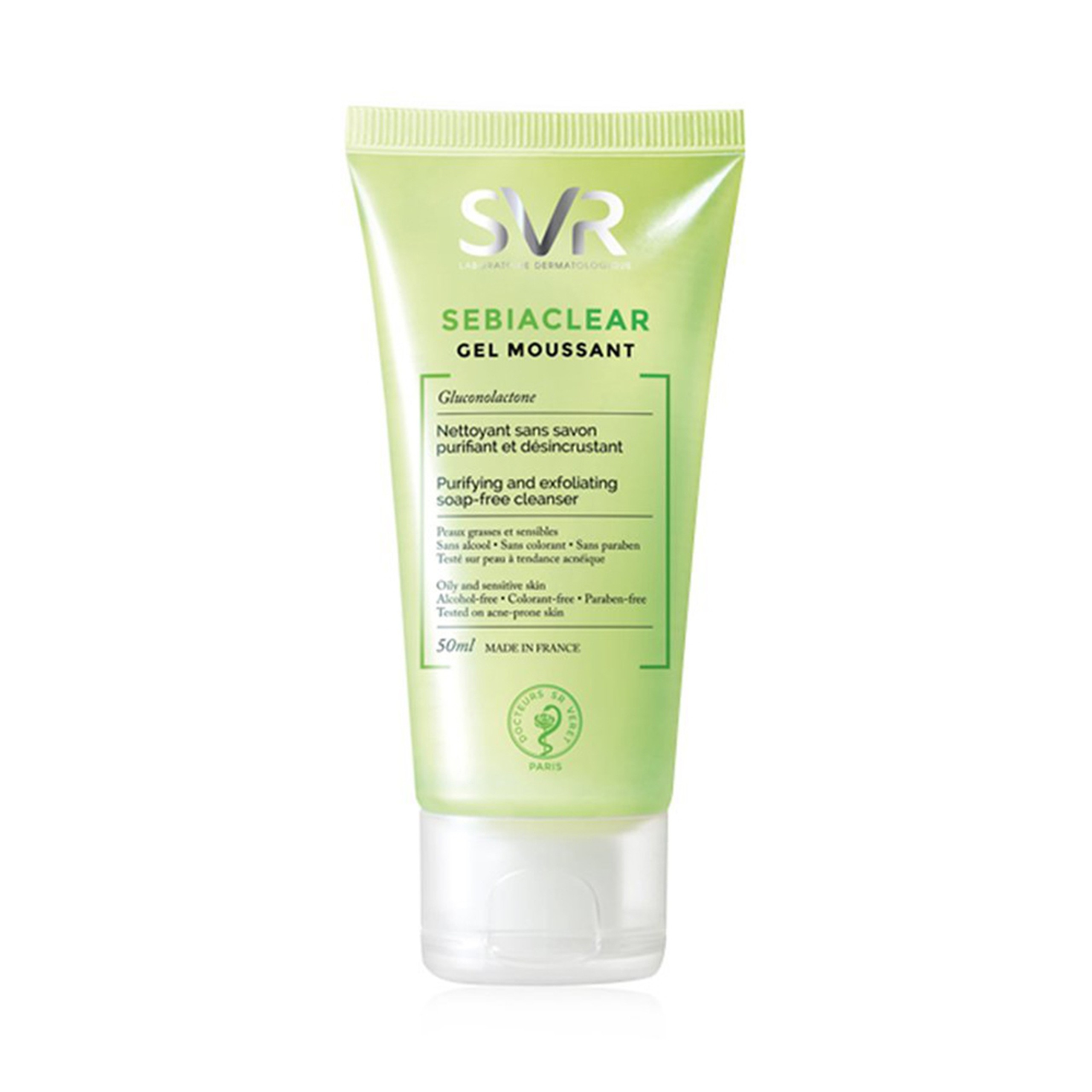 Gel rửa mặt SVR Sebiaclear Gel Moussant không chứa xà phòng, làm sạch, nhẹ nhàng làm thông thoáng làn da (50ml) 