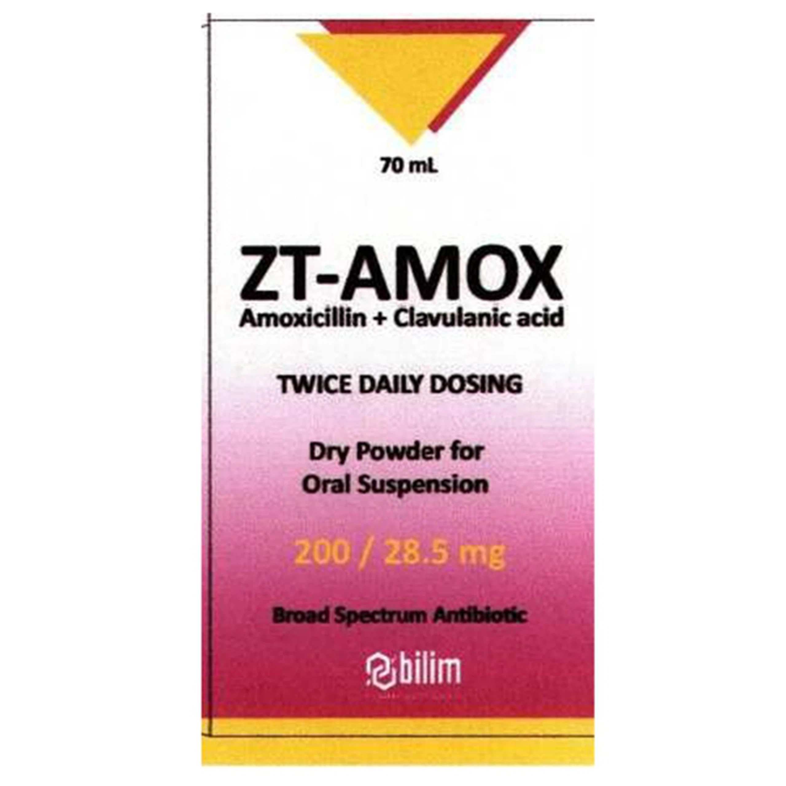 Bột pha hỗn dịch uống ZT-Amox 200/28.5mg Bilim điều trị các chứng nhiễm khuẩn (70ml)