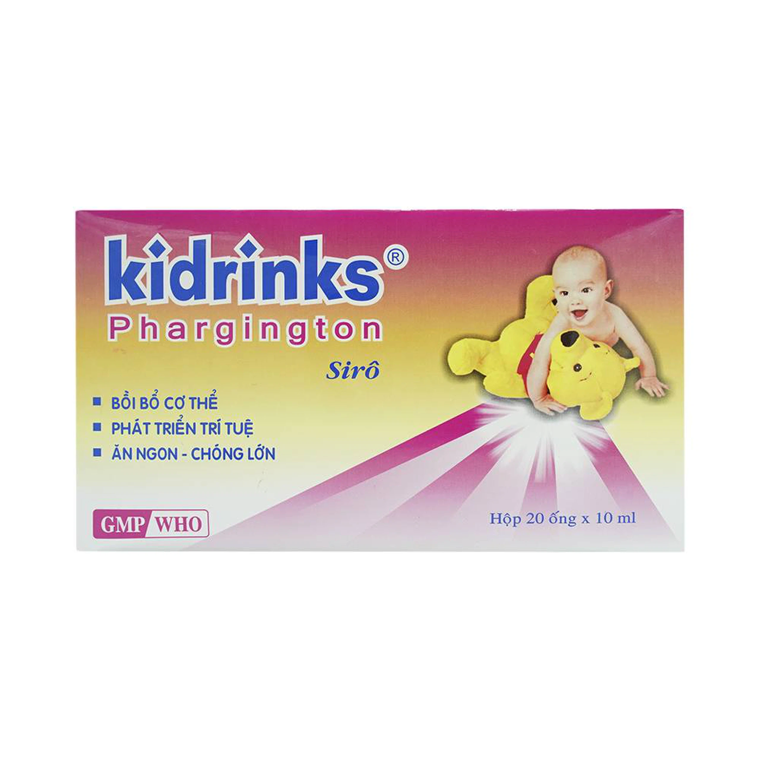 Siro Kidrinks Phargington USA - NIC Pharma bồi bổ cơ thể, phát triển trí tuệ (20 ống x 10ml)