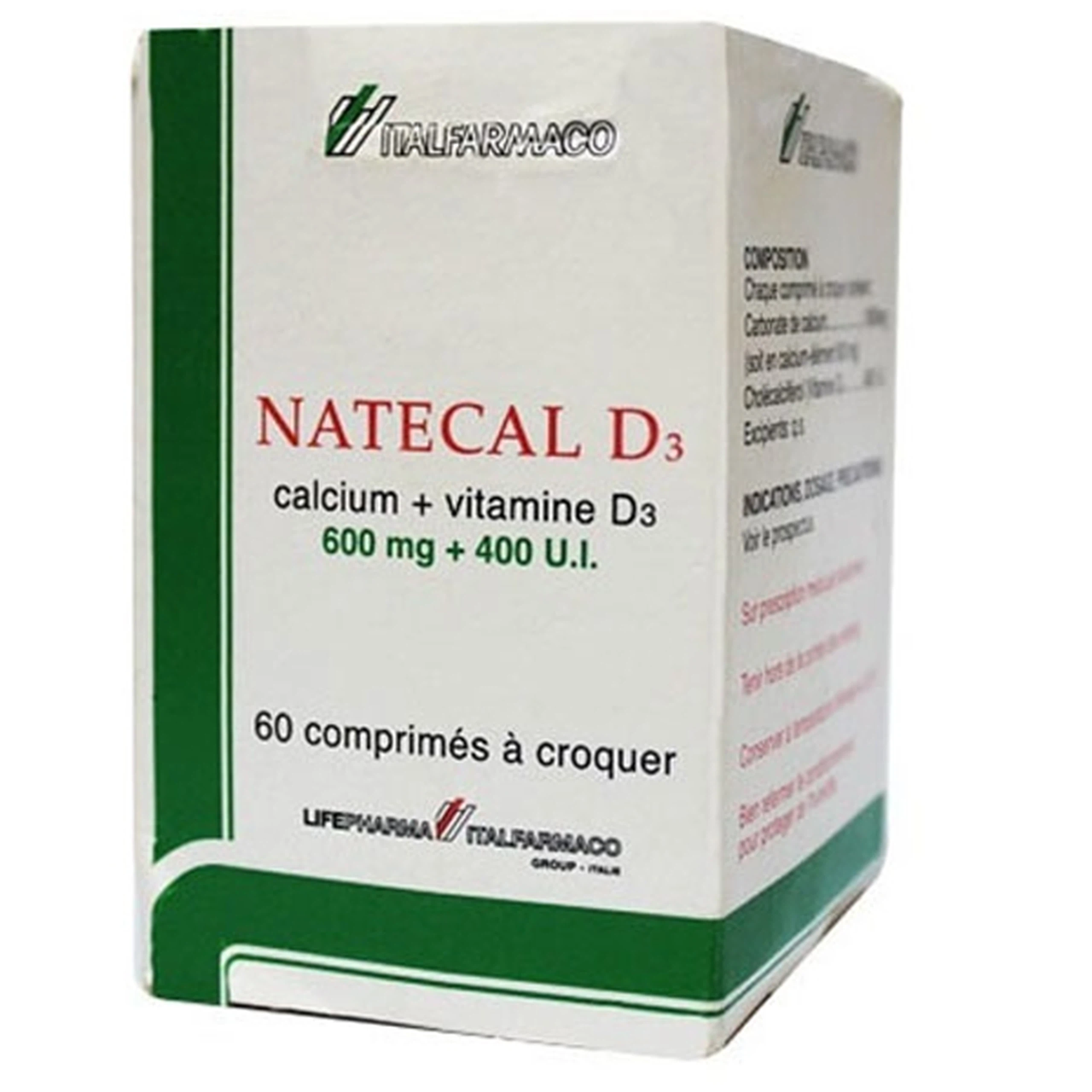 Viên nén Natecal D3 Italfarmaco điều trị và phục hồi thiếu vitamin D (60 viên)
