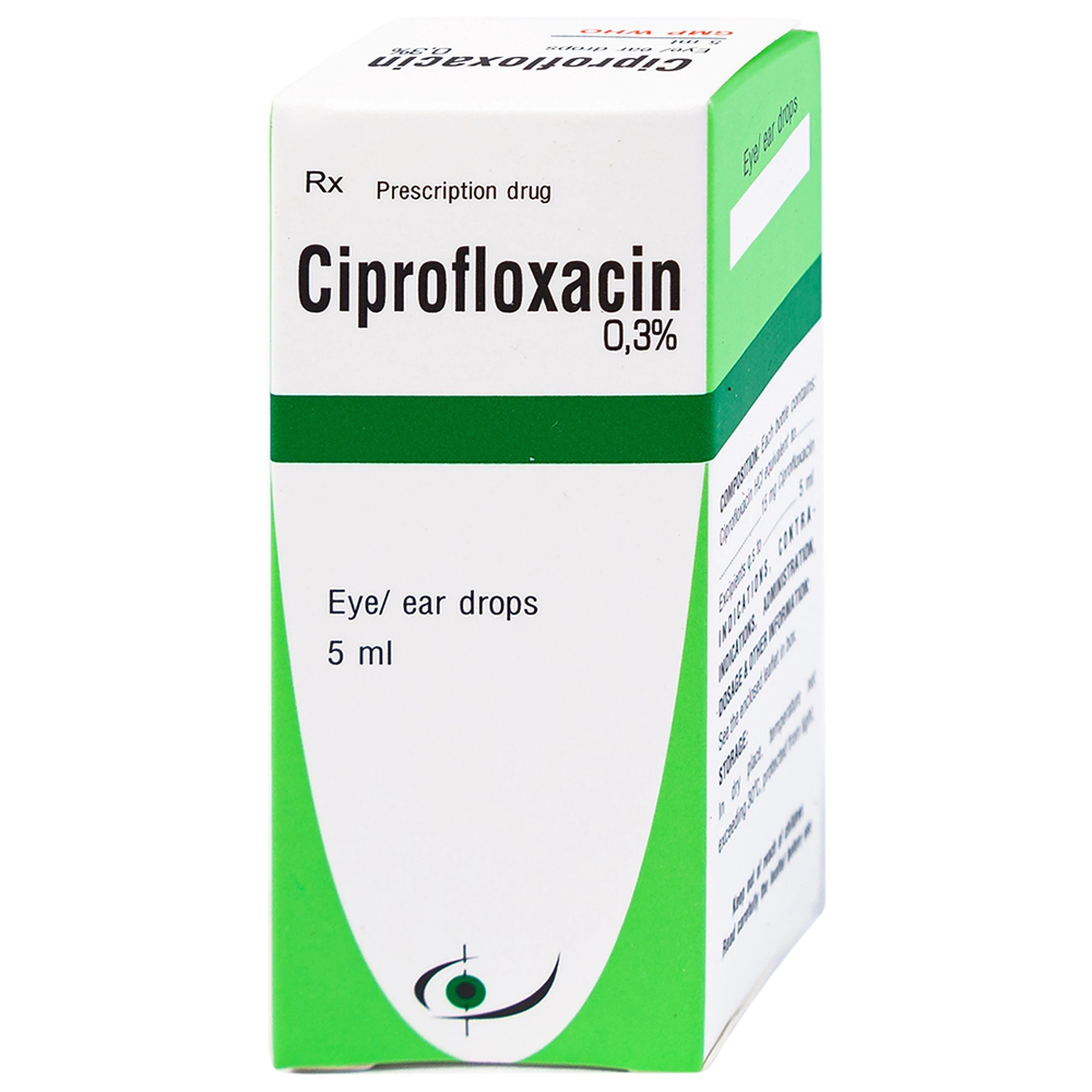 Thuốc nhỏ mắt, nhỏ tai Ciprofloxacin 0.3% Bidiphar điều trị các nhiễm khuẩn (5ml)