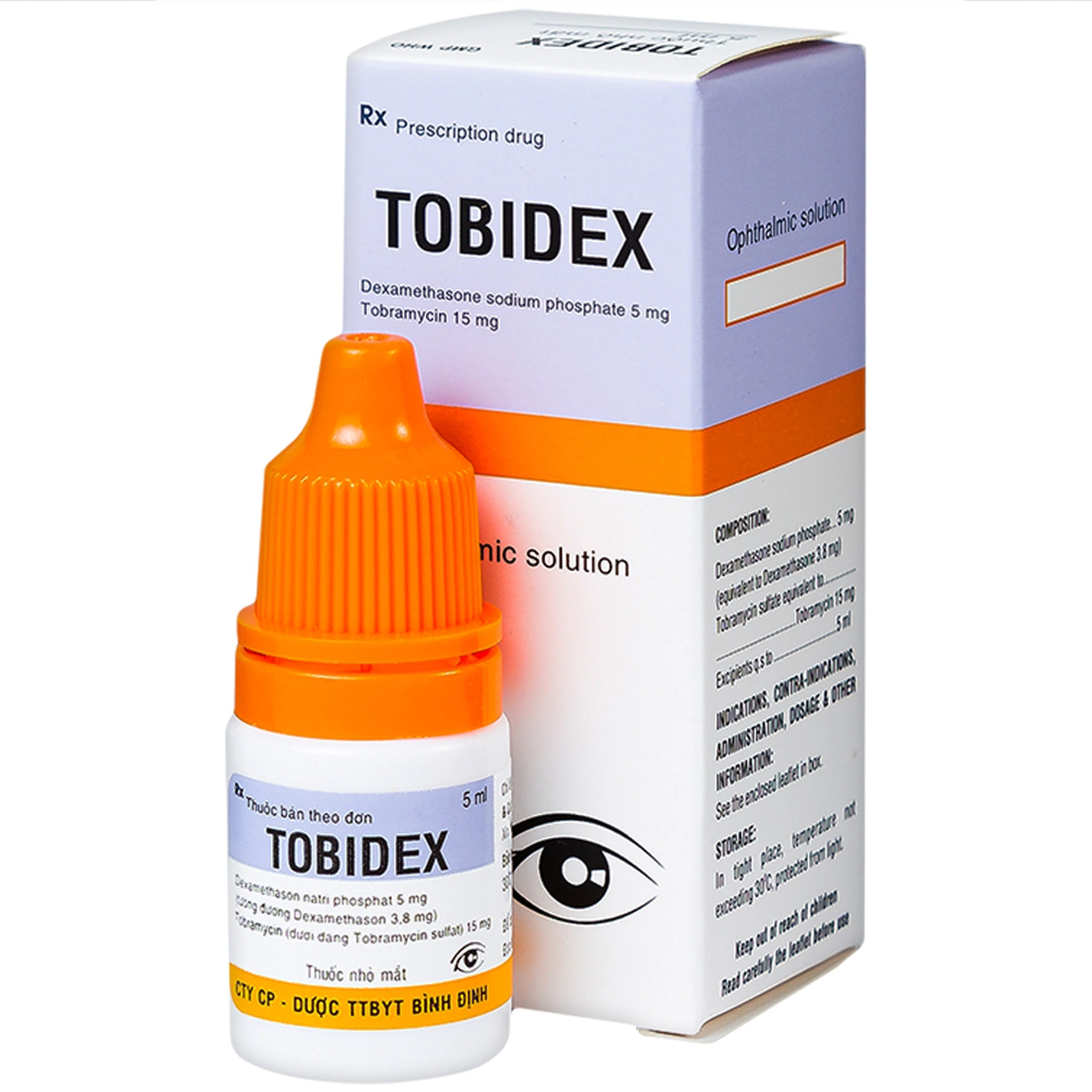 Thuốc nhỏ mắt Tobidex Bidiphar điều trị viêm mắt (5ml)