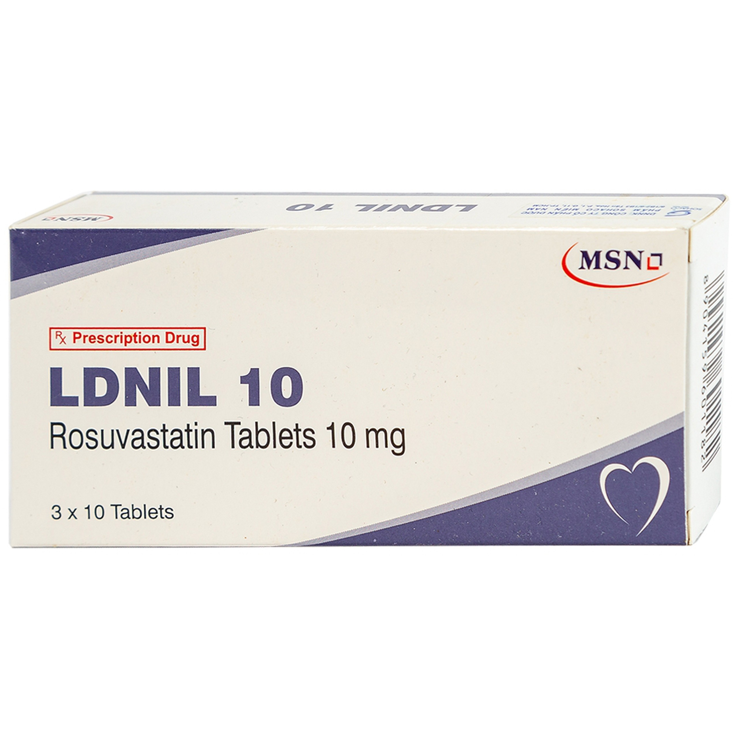 Thuốc LDNIL 10 MSN điều trị tăng cholesterol (3 vỉ x10 viên)