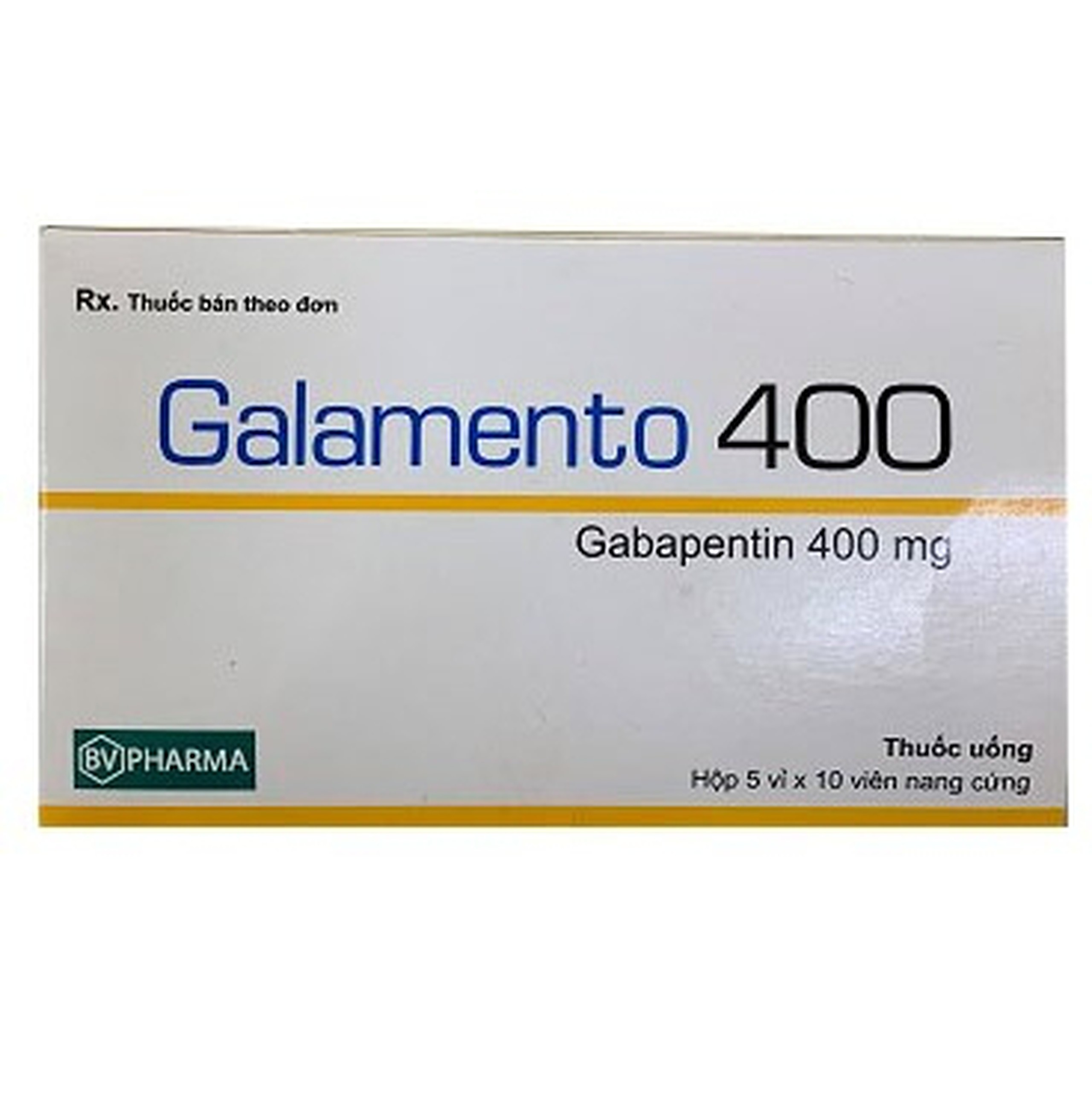 Thuốc Galamento 400mg BV điều trị động kinh, đau thần kinh (5 vỉ x 10 viên)