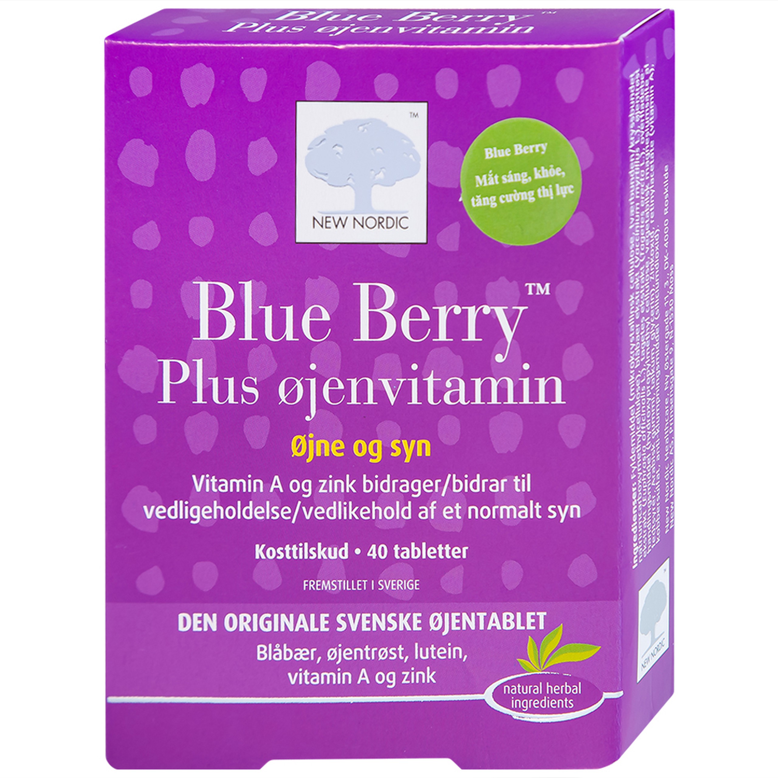 Viên uống Blue Berry Plus Ojenvitamin bổ sung dưỡng chất cho mắt, hỗ trợ cải thiện thị lực (40 viên)