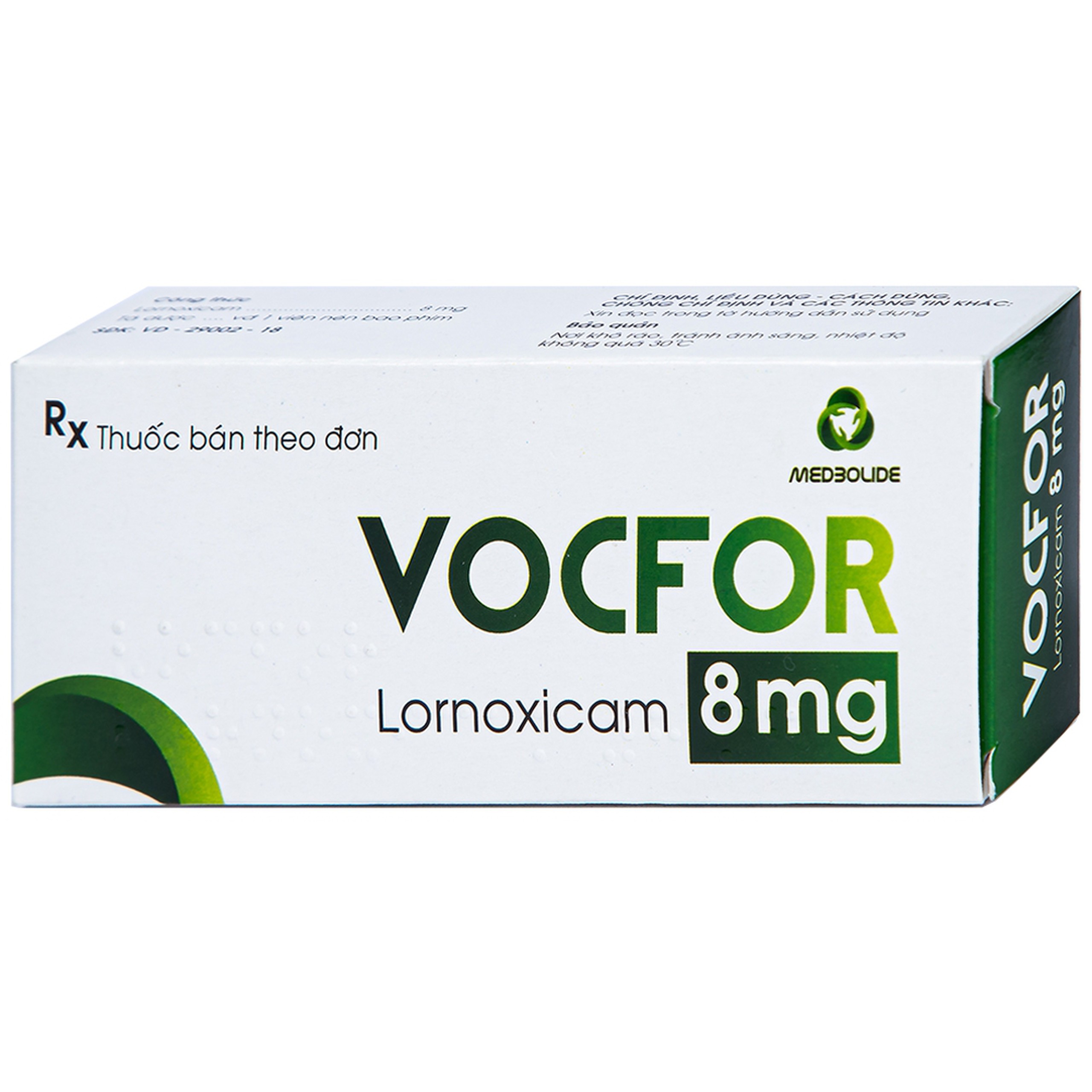 Thuốc Vocfor 8mg Medisun điều trị đau sau phẫu thuật (3 vỉ x 10 viên)