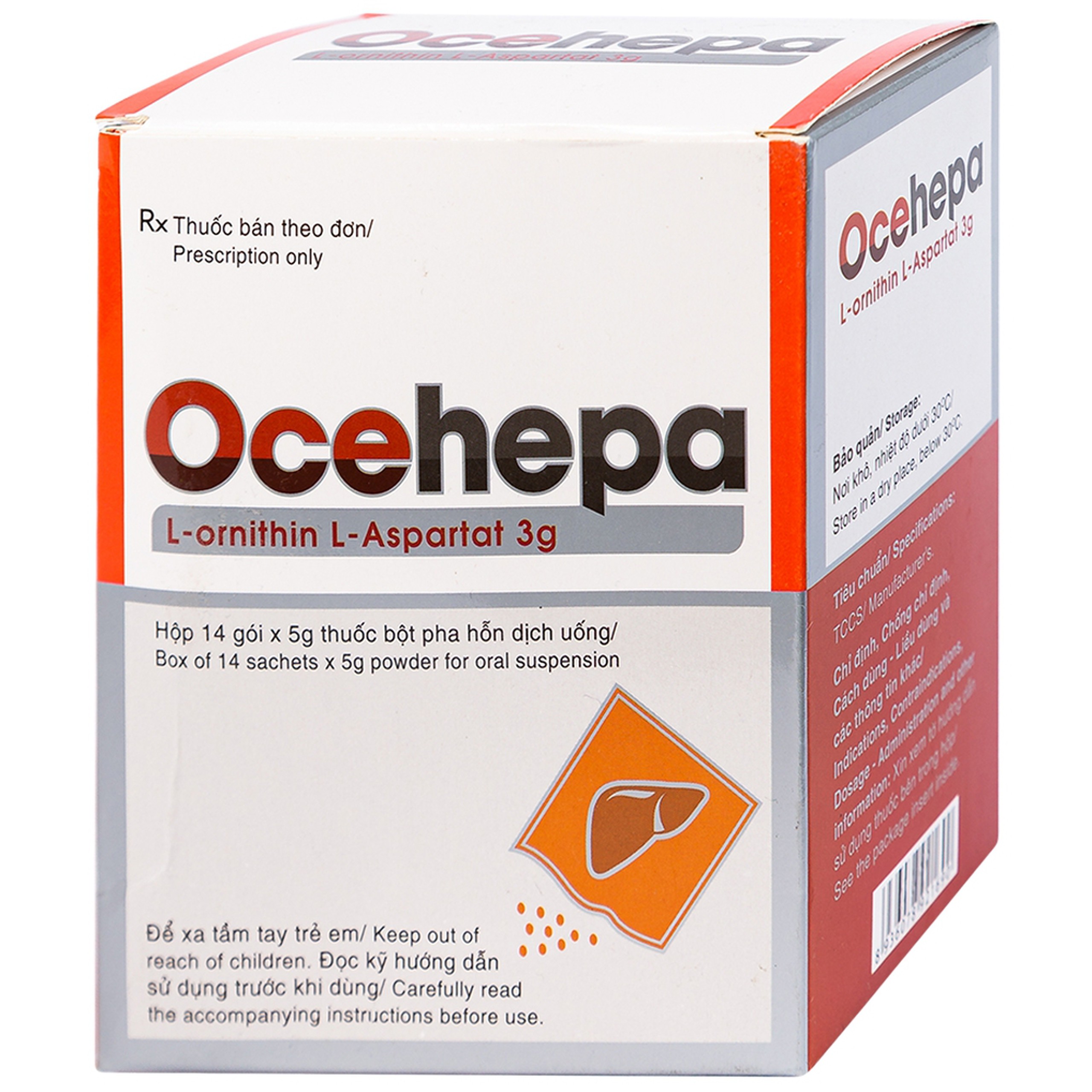 Thuốc bột uống Ocehepa 3g Hóa Dược điều trị các rối loạn chức năng gan (14 gói x 5g)