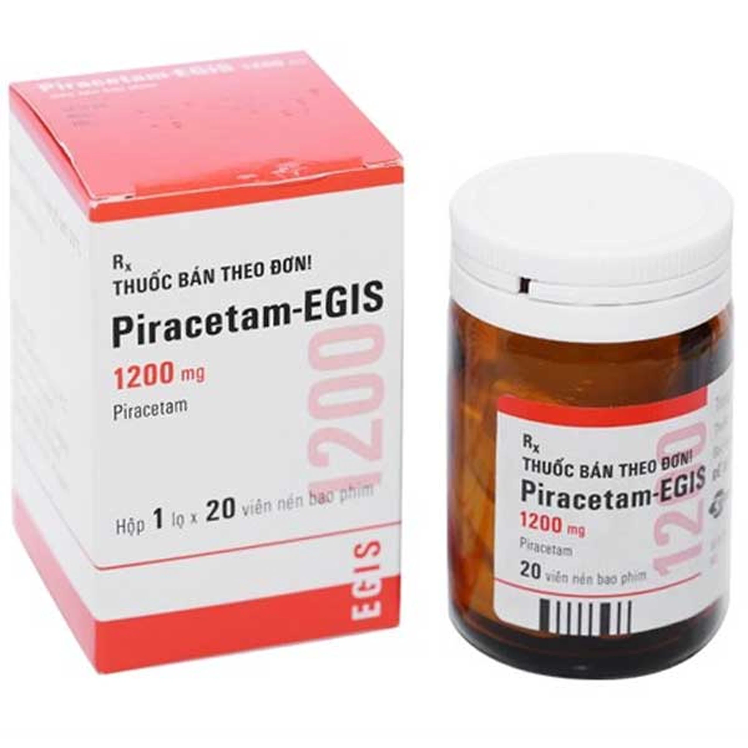 Thuốc Piracetam-EGIS 1200mg điều trị hội chứng tâm thần thực thể, chứng giật rung cơ (20 viên)