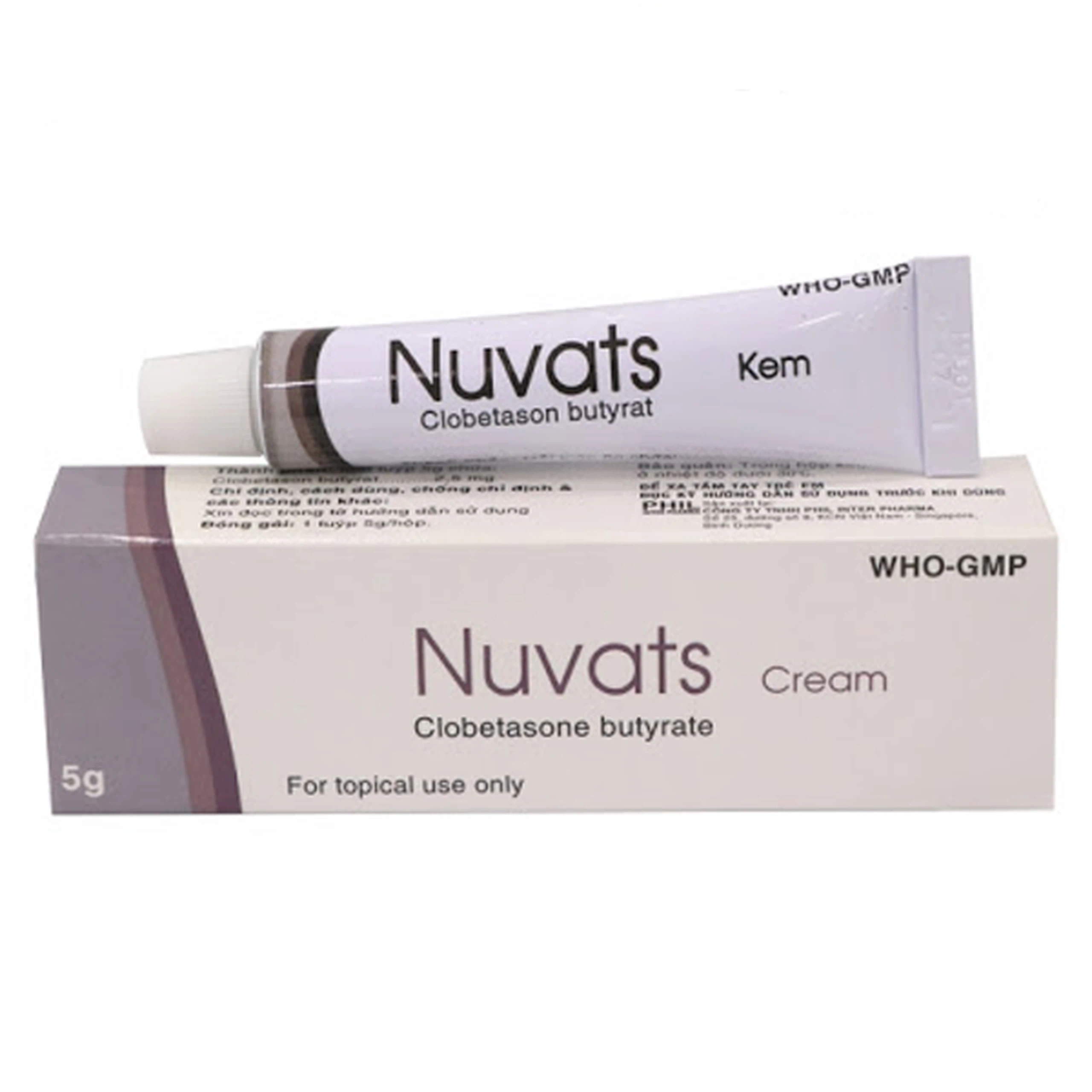 Kem bôi da Nuvats Phil Inter Pharma điều trị chàm dị ứng, viêm da, viêm tai ngoài (5g)