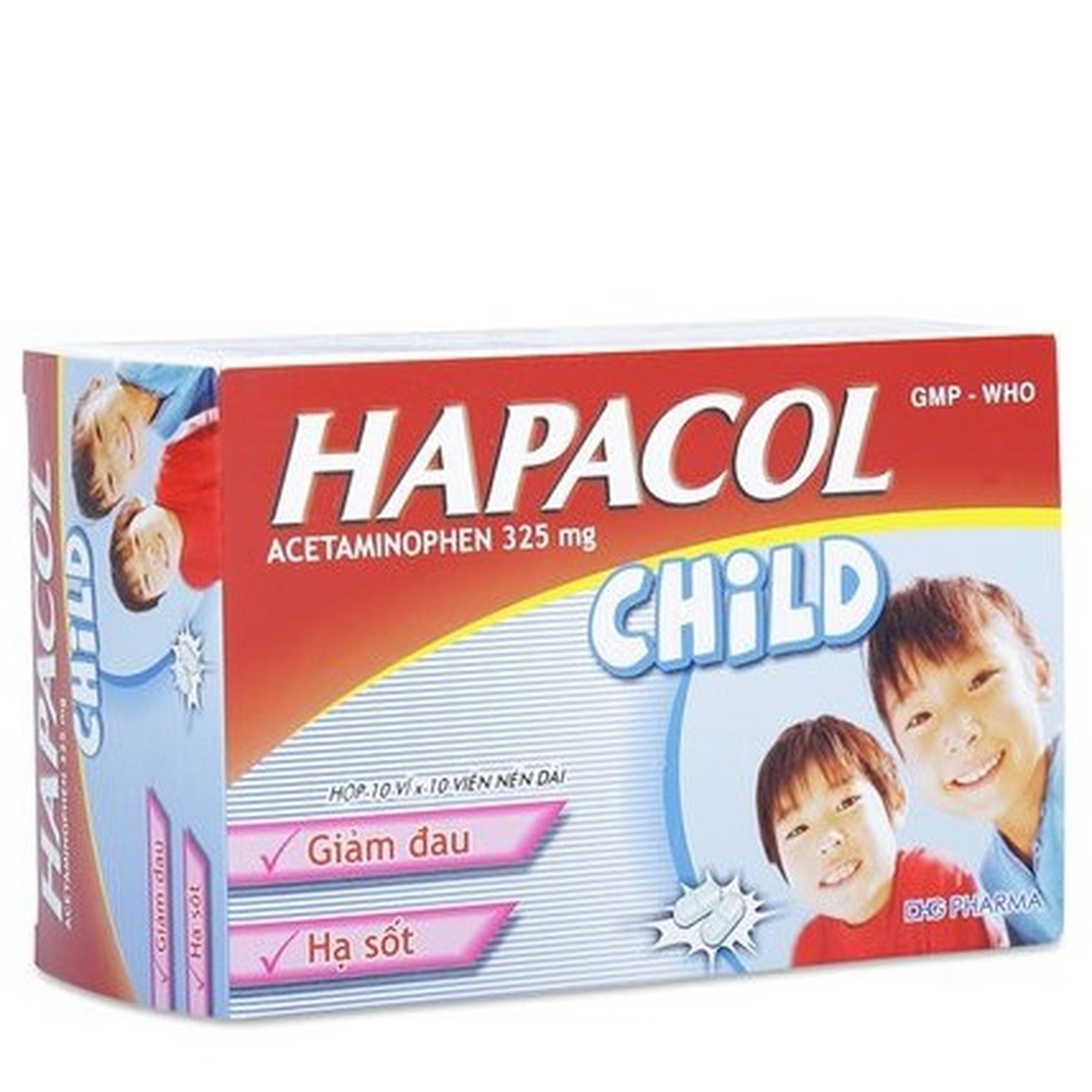 Thuốc Hapacol Child 325 DHG giảm đau, hạ sốt (10 vỉ x 10 viên)