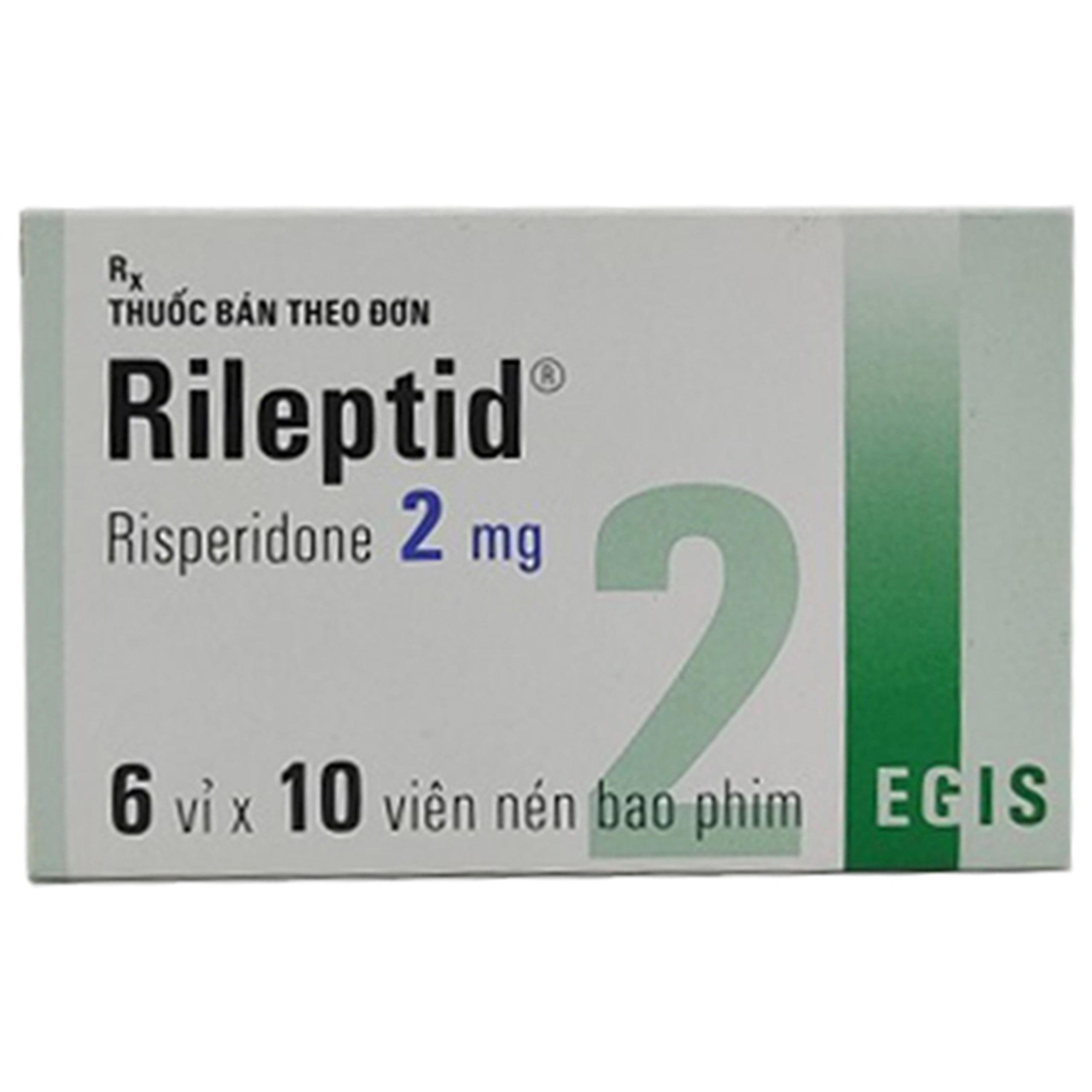 Thuốc Rileptid 2mg Egis Pharma điều trị tâm thần phân liệt cấp và mãn tính (6 vỉ x 10 viên)