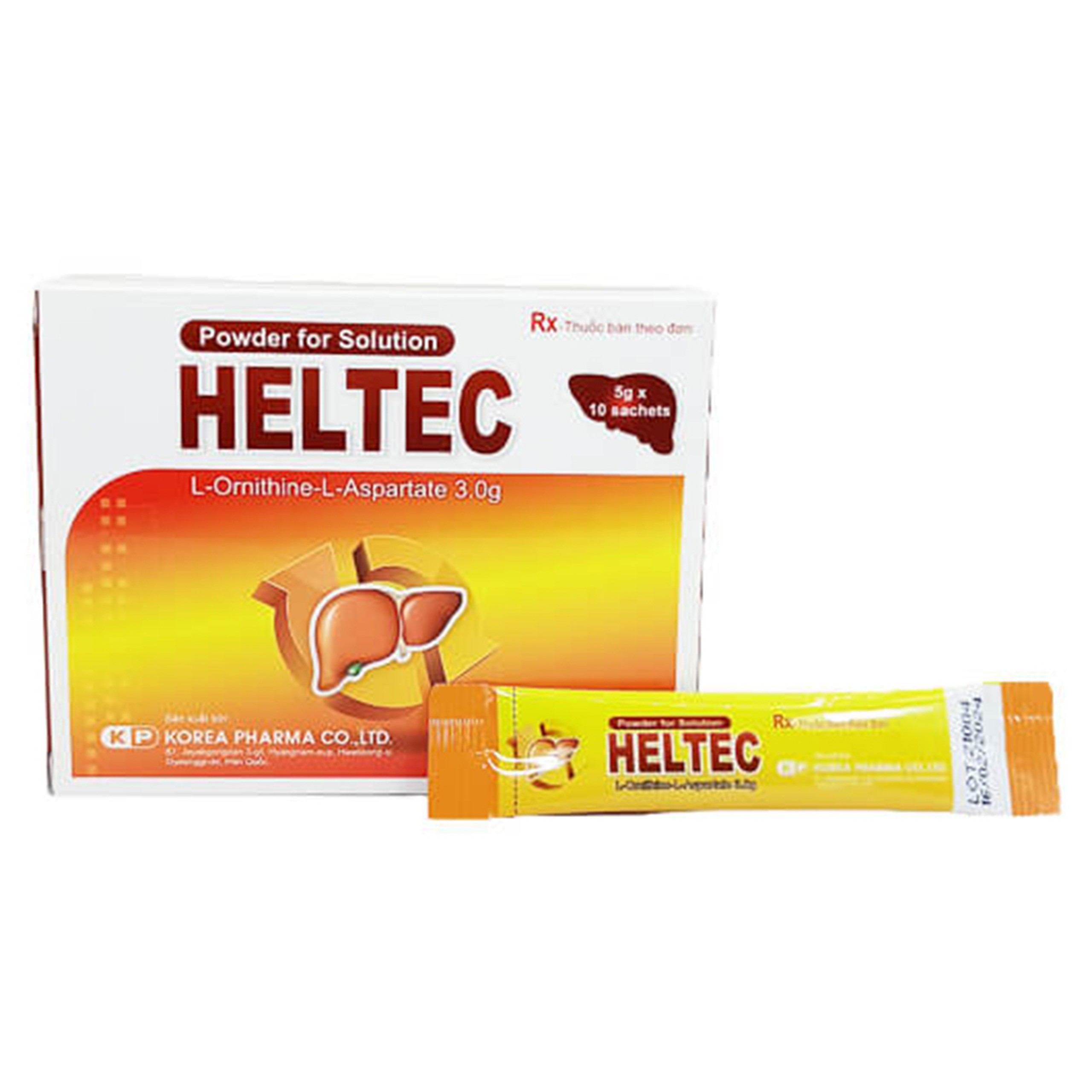 Bột pha dung dịch uống Heltec 3g Korea điều trị giảm chức năng giải độc của gan, bệnh não gan tiềm ẩn (10 gói x 5g)