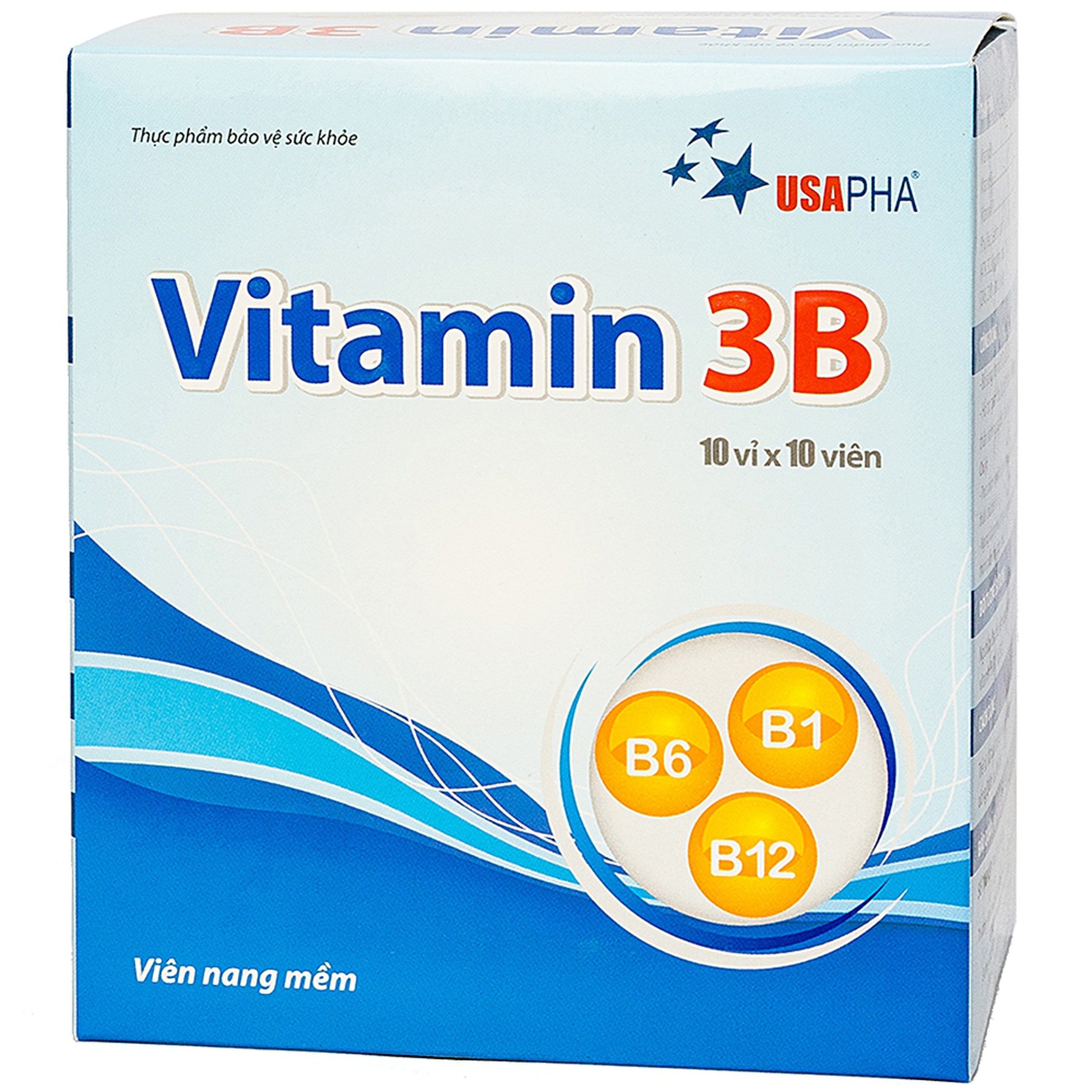 Viên uống Vitamin 3B USAPHA bổ sung vitamin B cho cơ thể (10 vỉ x 10 viên)