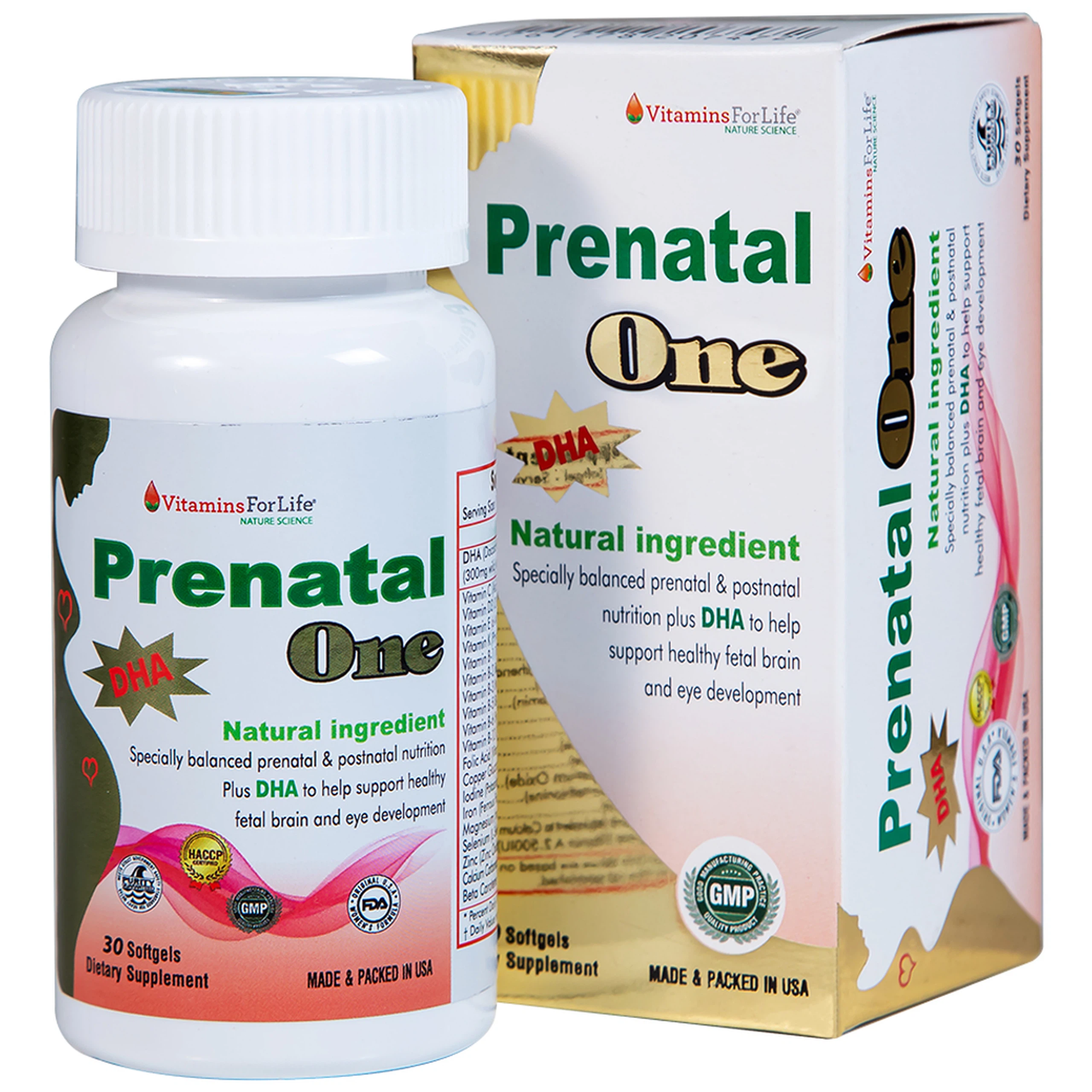 Viên uống Prenatal One Vitamins For Life cung cấp DHA, Vitamin và khoáng chất thiết yếu (30 viên)