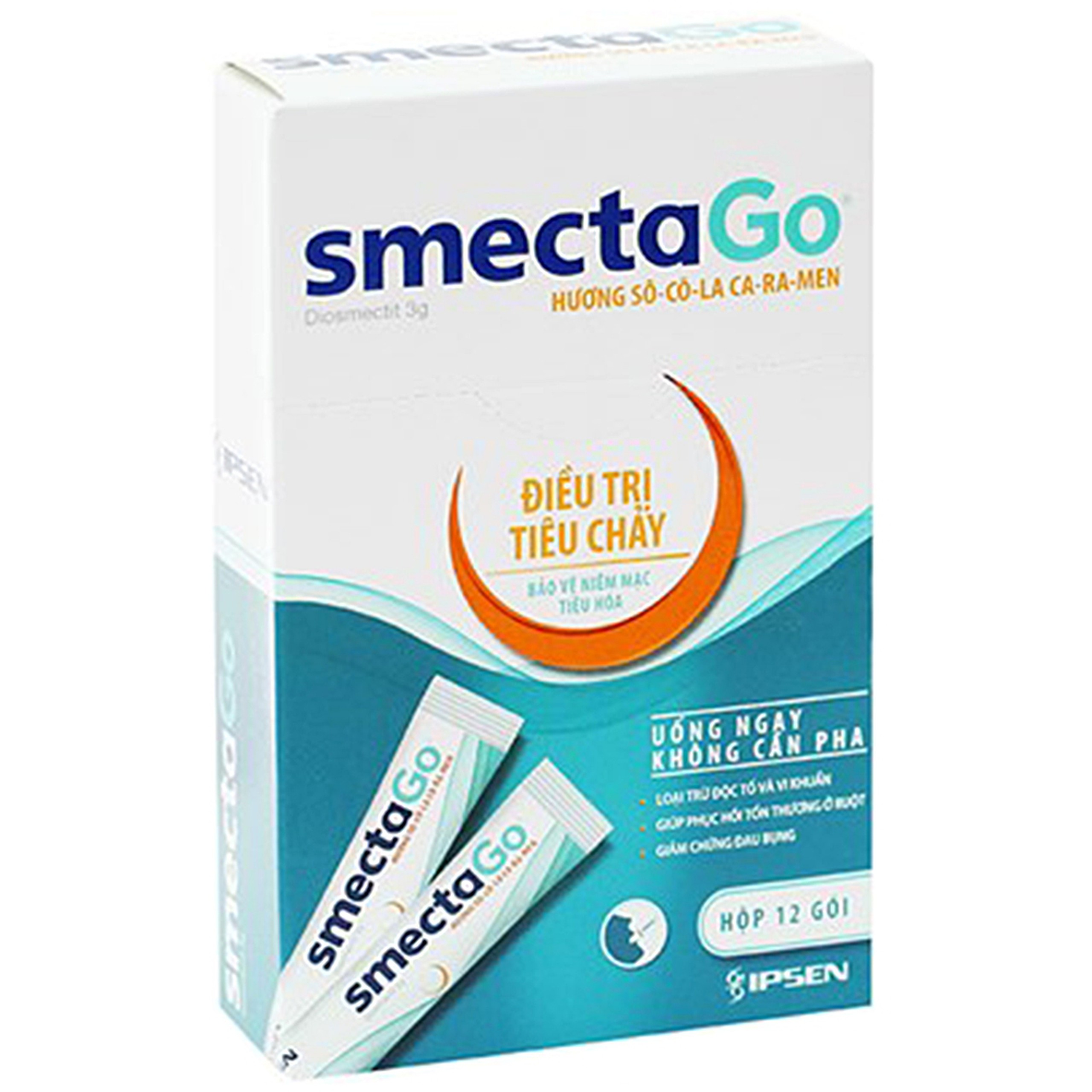 Thuốc SmectaGo hương sô-cô-la ca-ra-men điều trị tiêu chảy cấp (12 gói x 10g)