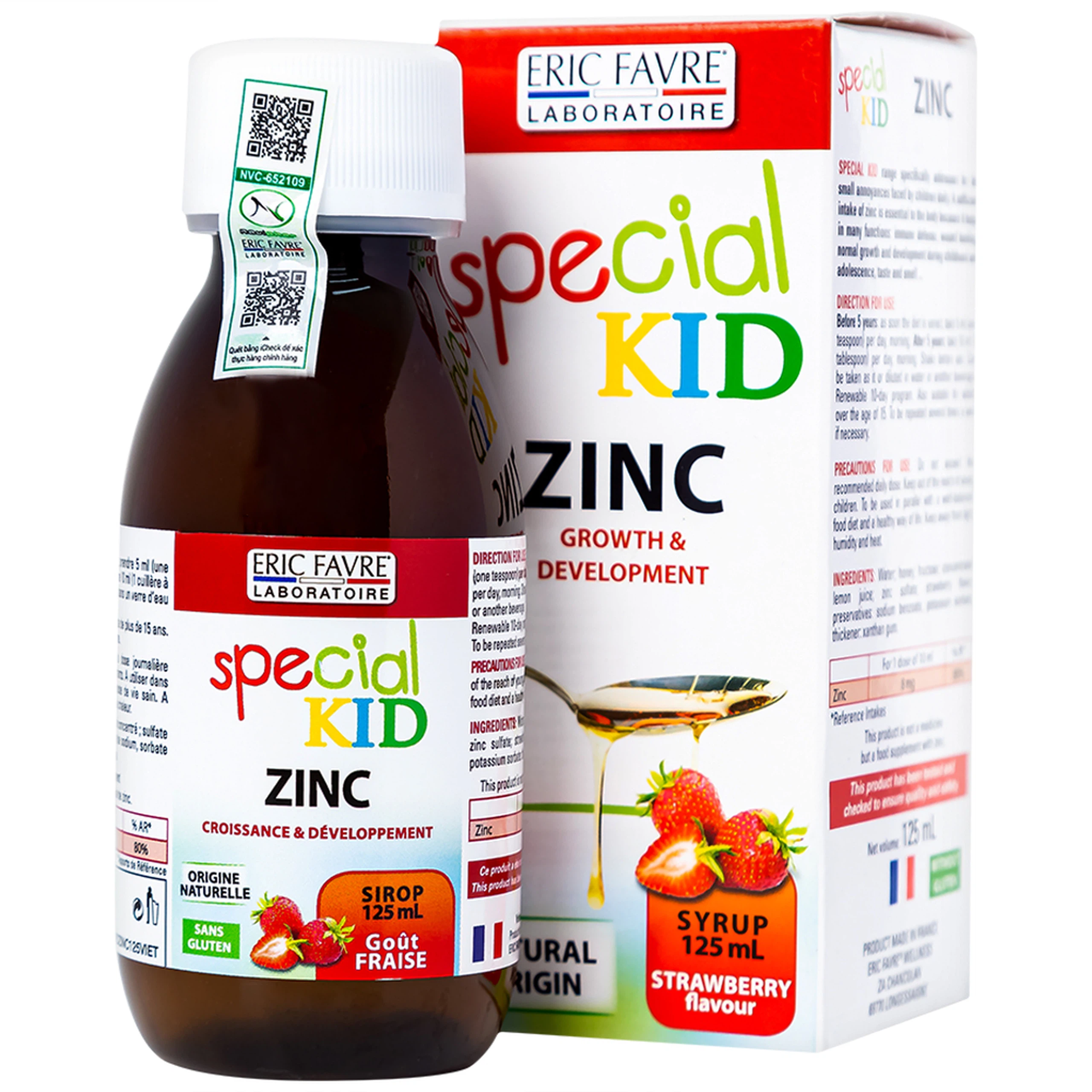 Siro Special Kid Zinc Eric Favre Wellness bổ sung kẽm, hỗ trợ tăng sức đề kháng cho trẻ (125ml)