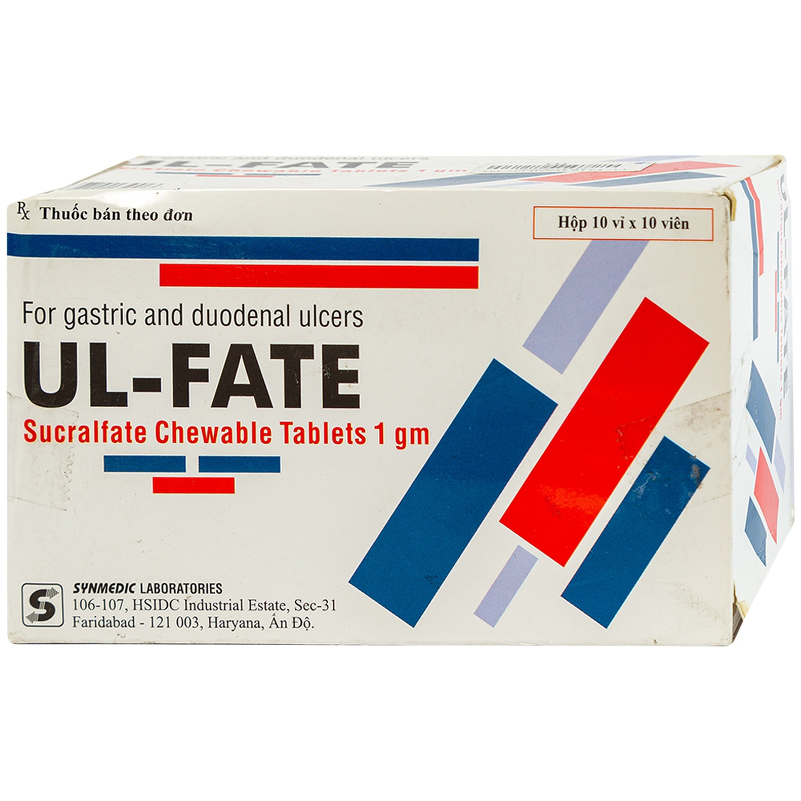 Viên nhai UL- Fate Synmedic điều trị viêm loét dạ dày, tá tràng (10 vỉ x 10 viên)