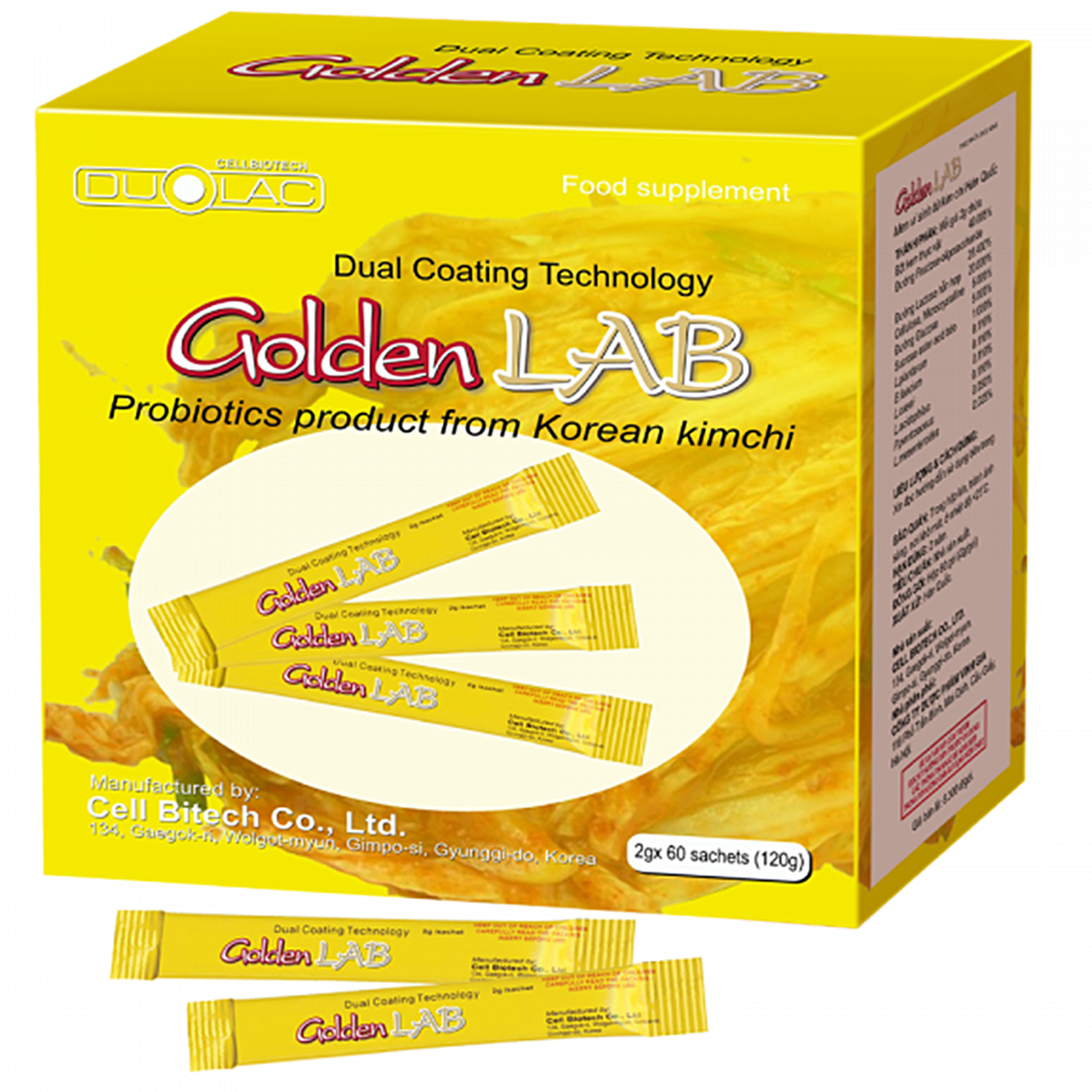 Men vi sinh Golden Lab Cell Biotech hỗ trợ cân bằng hệ vi sinh đường ruột (60 gói x 2g)