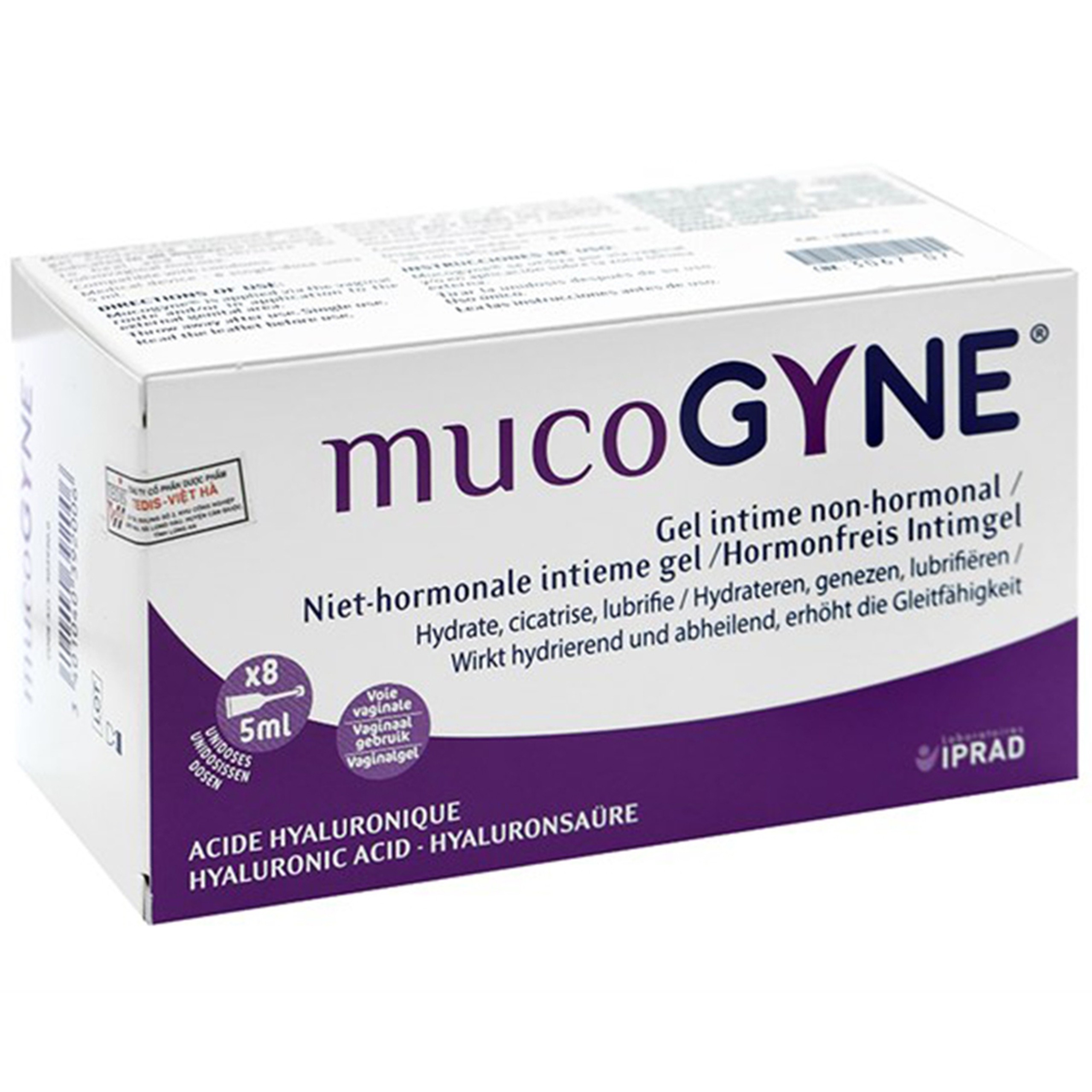 Gel Mucogyne Iprad phục hồi biểu mô âm hộ, âm đạo (8 ống x 5ml)