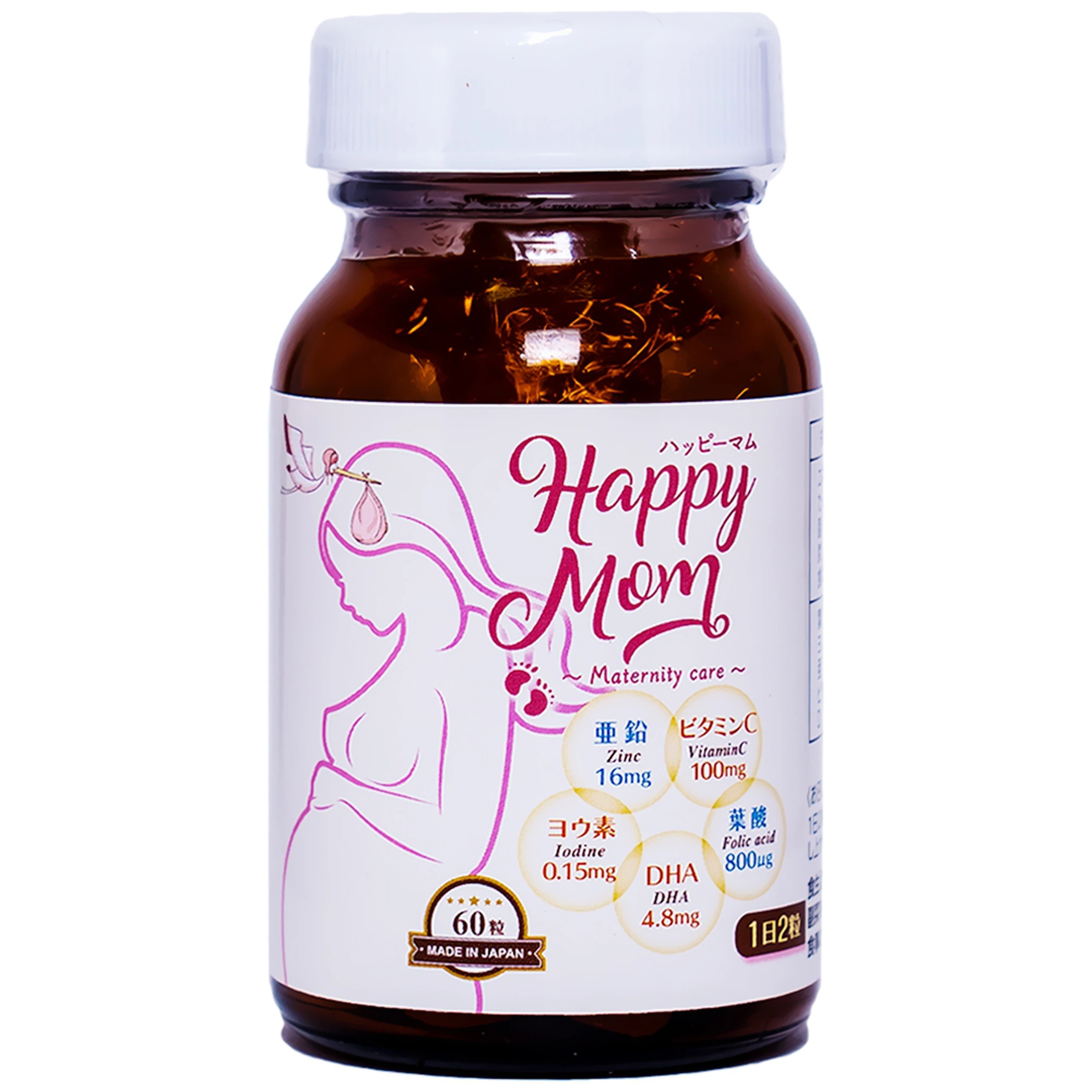 Viên uống Happy Mom Jpanwell bổ sung vitamin và khoáng chất (60 viên)