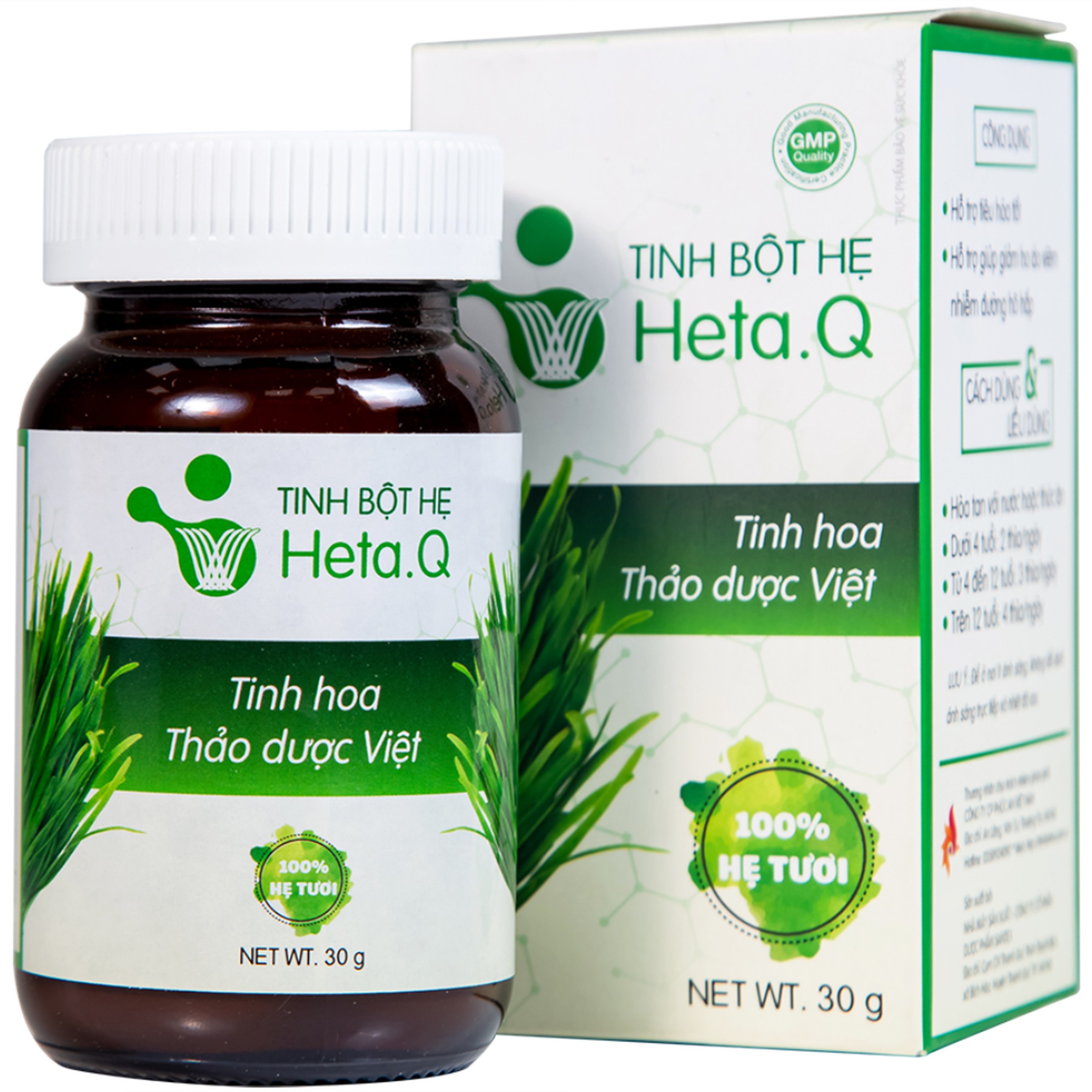 Tinh bột hẹ Heta.Q hỗ trợ tiêu hóa tốt, giảm ho do viêm nhiễm đường hô hấp (30g)