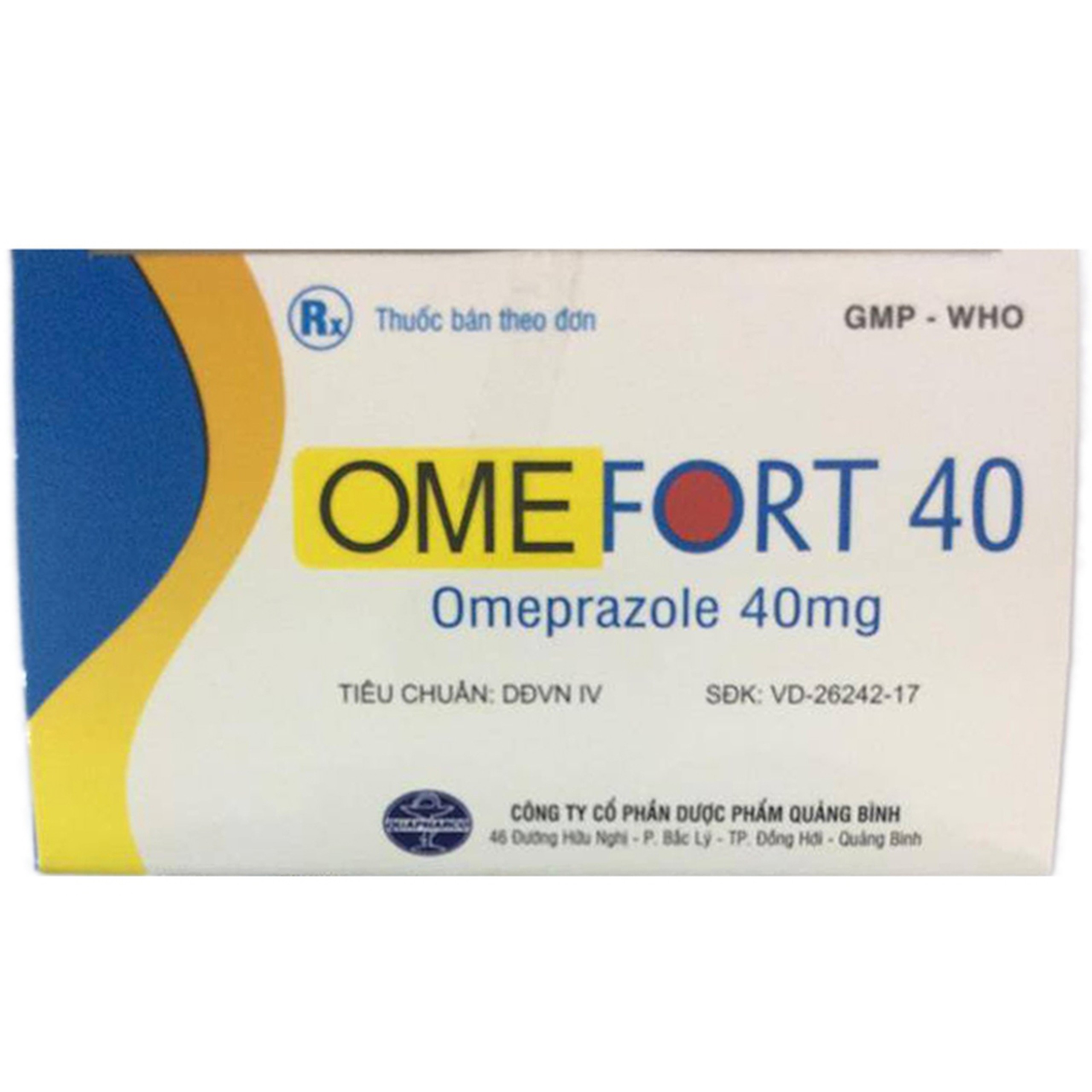 Viên nang cứng Omefort 40 Quapharco điều trị trào ngược dạ dày, thực quản (10 vỉ x 10 viên)