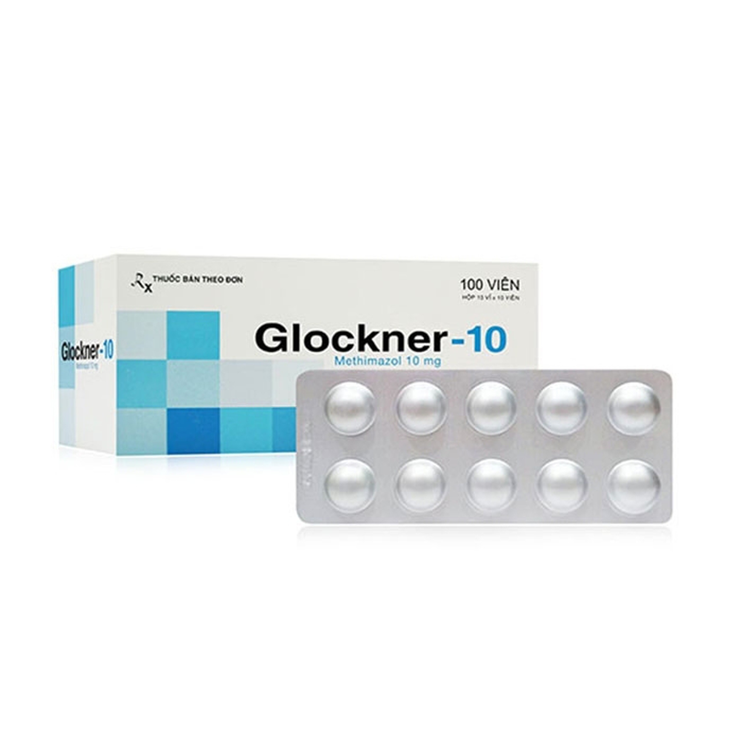 Thuốc Glockner-10 Davipharm điều trị triệu chứng cường giáp (10 vỉ x 10 viên)