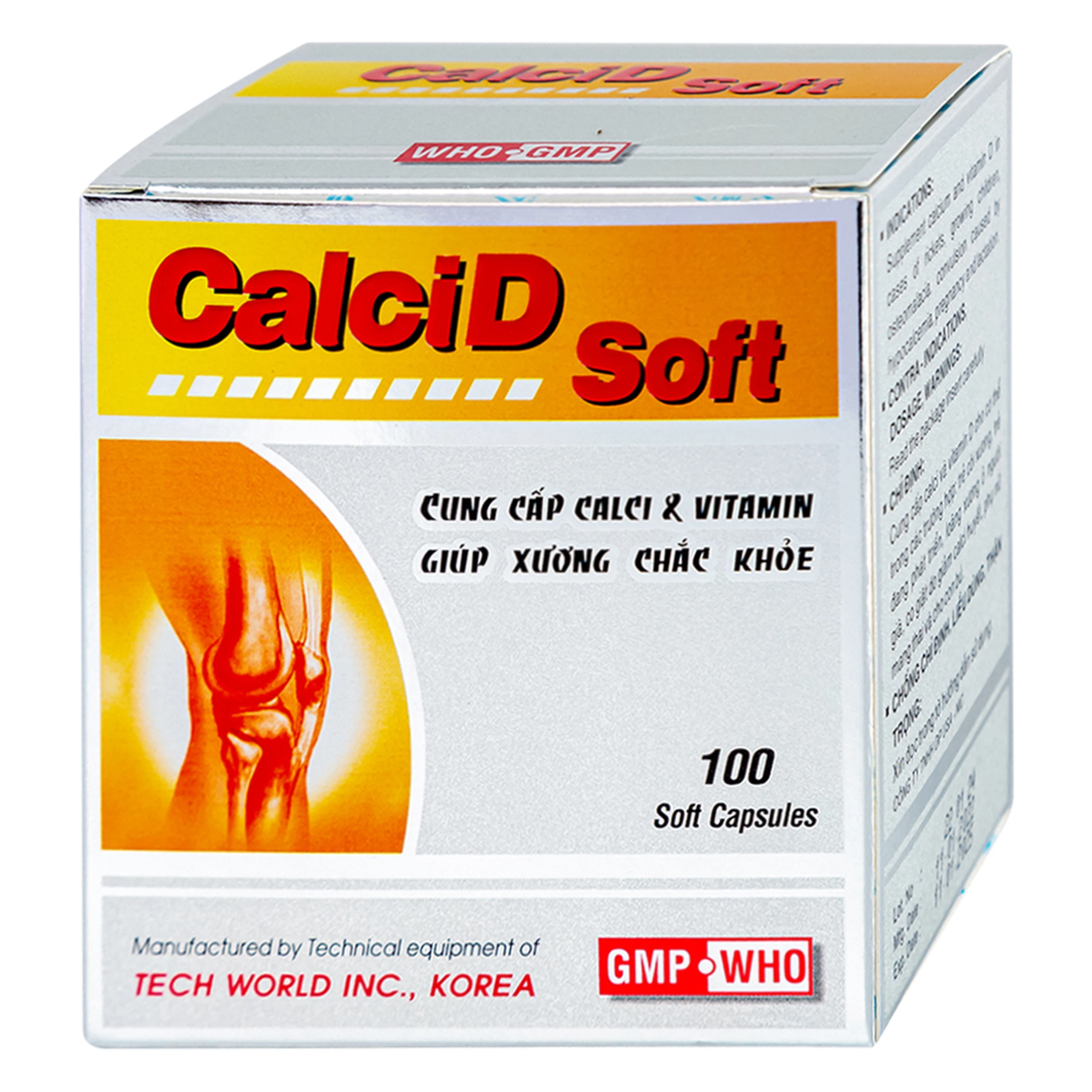 Thuốc Calcid Soft cung cấp Calci và Vitamin D, giúp xương chắc khỏe (10 vỉ x 10 viên)