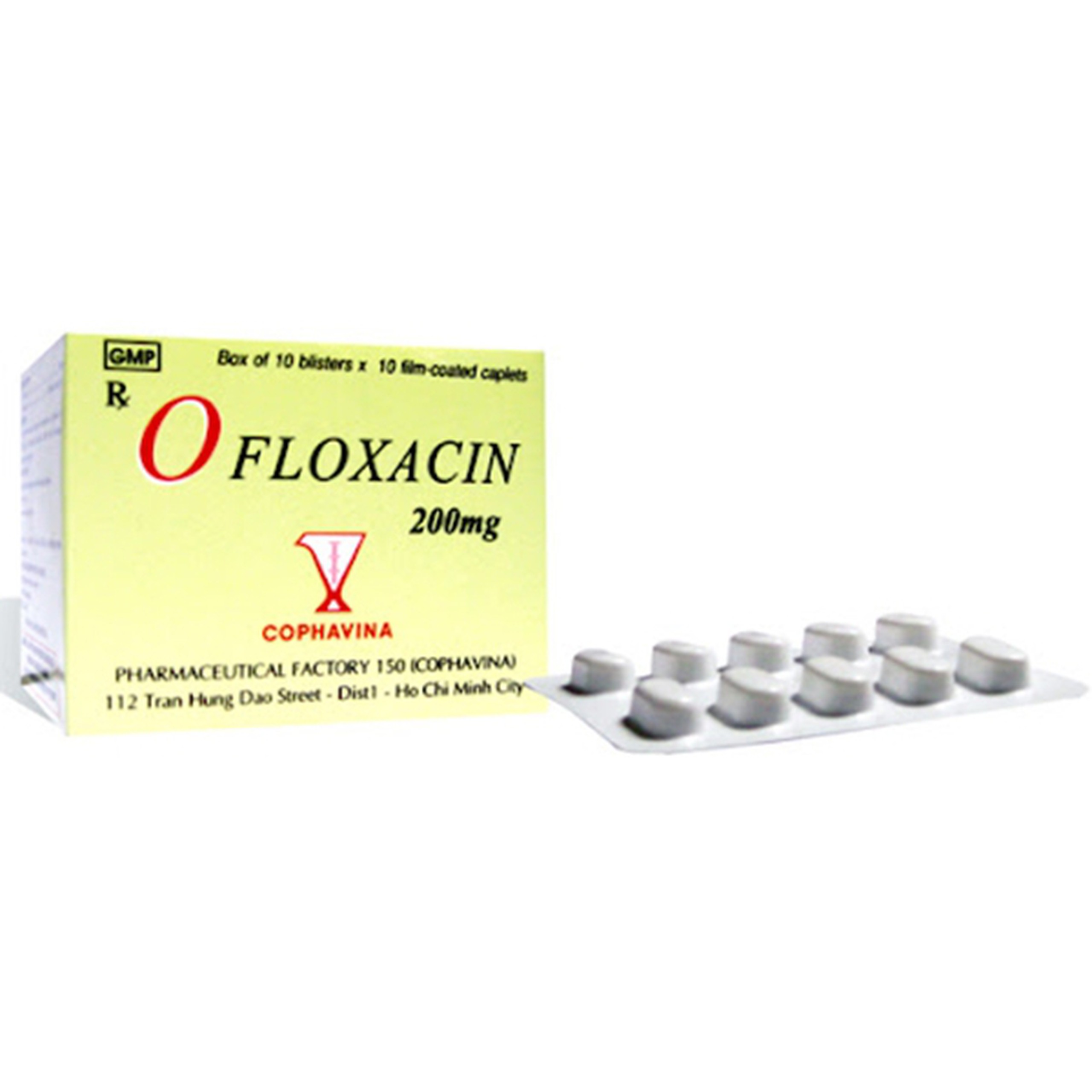 Viên nén Ofloxacin 200mg Armephaco điều trị viêm phế quản nặng, lậu, viêm tuyến tiền liệt (10 vỉ x 10 viên)